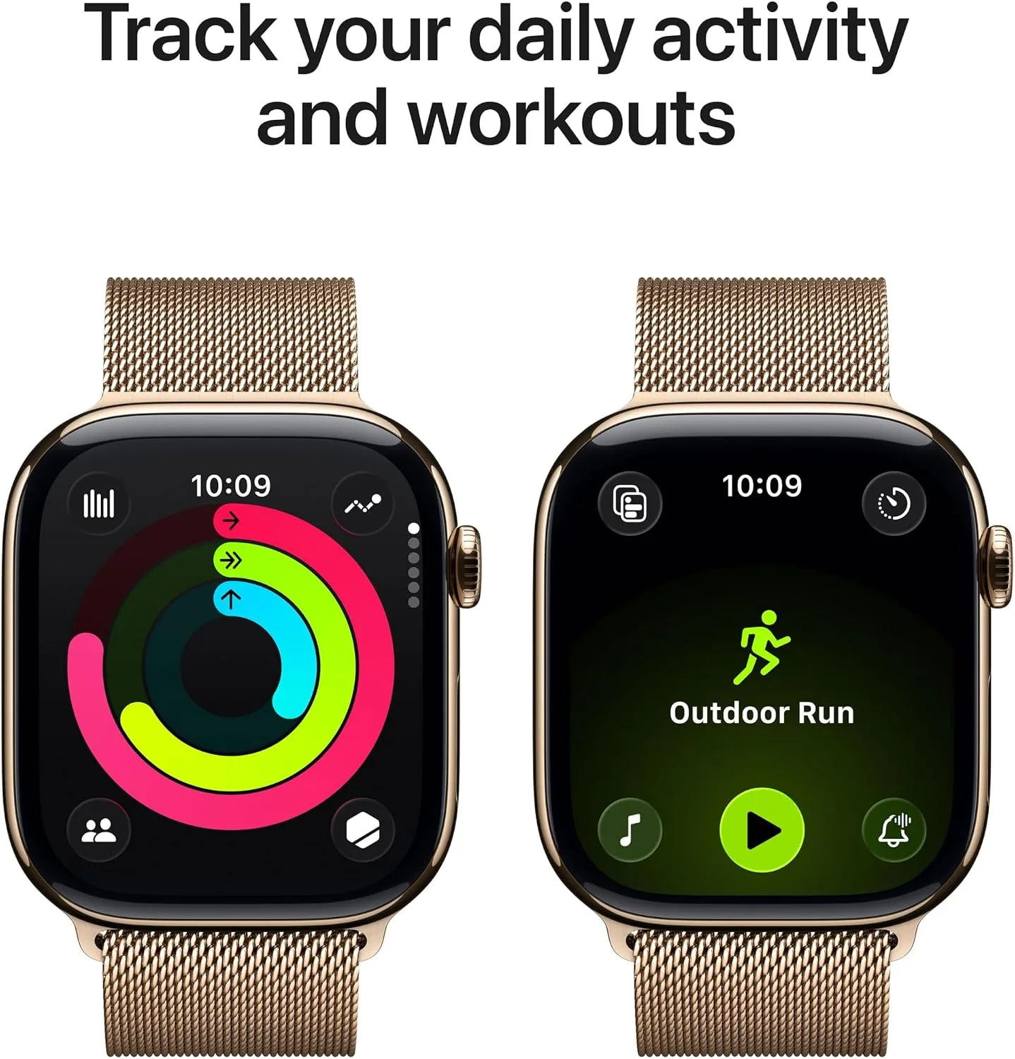 Apple Watch Series 11 [GPS + Cellular 46mm] Smartwatch with Gold Titanium Case with Gold Milanese Loop - M/L. Sleep Score, Fitness Tracker, Health Monitoring with AppleCare+ (2 Years)