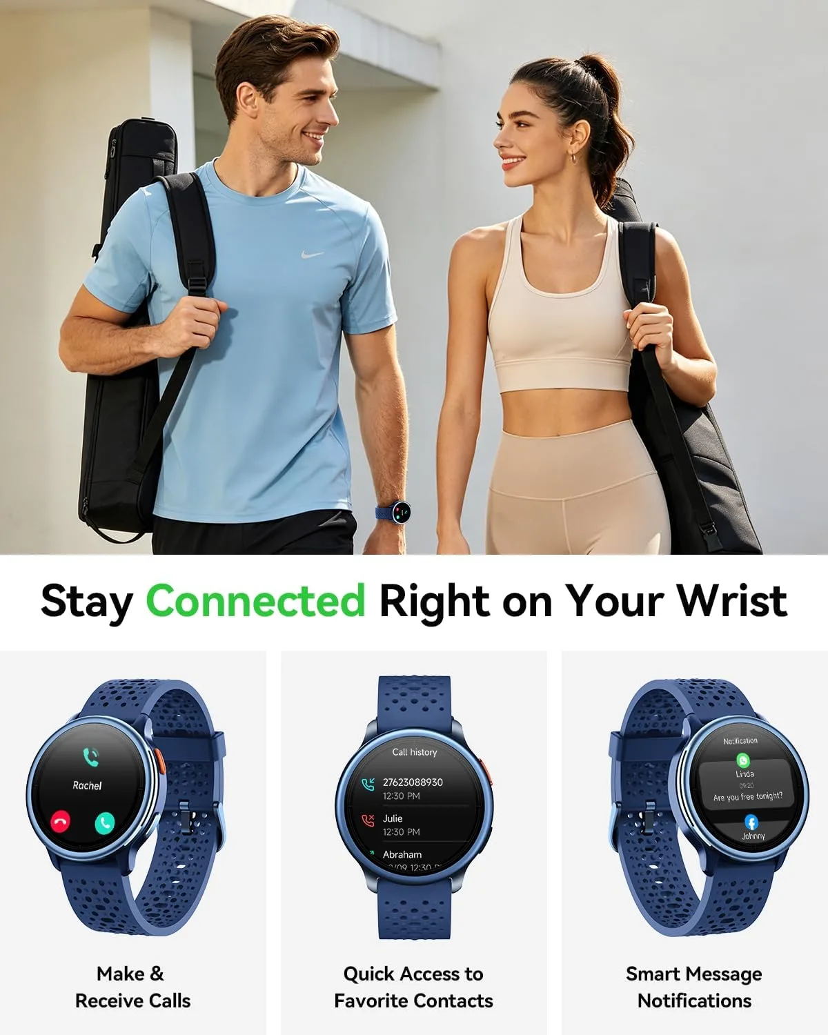 Quican Smart Watches for Women & Men, Compatible with iPhone & Android