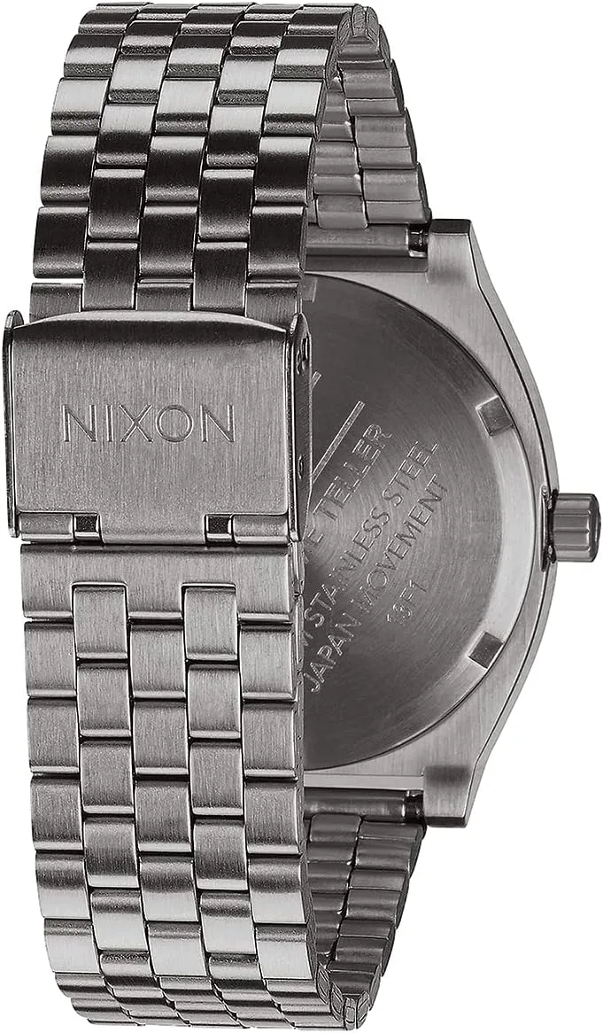 NIXON Time Teller A045 - 100m Water Resistant Men's Analog Fashion Watch (37mm Watch Face, 19.5mm-18mm Stainless Steel Band)