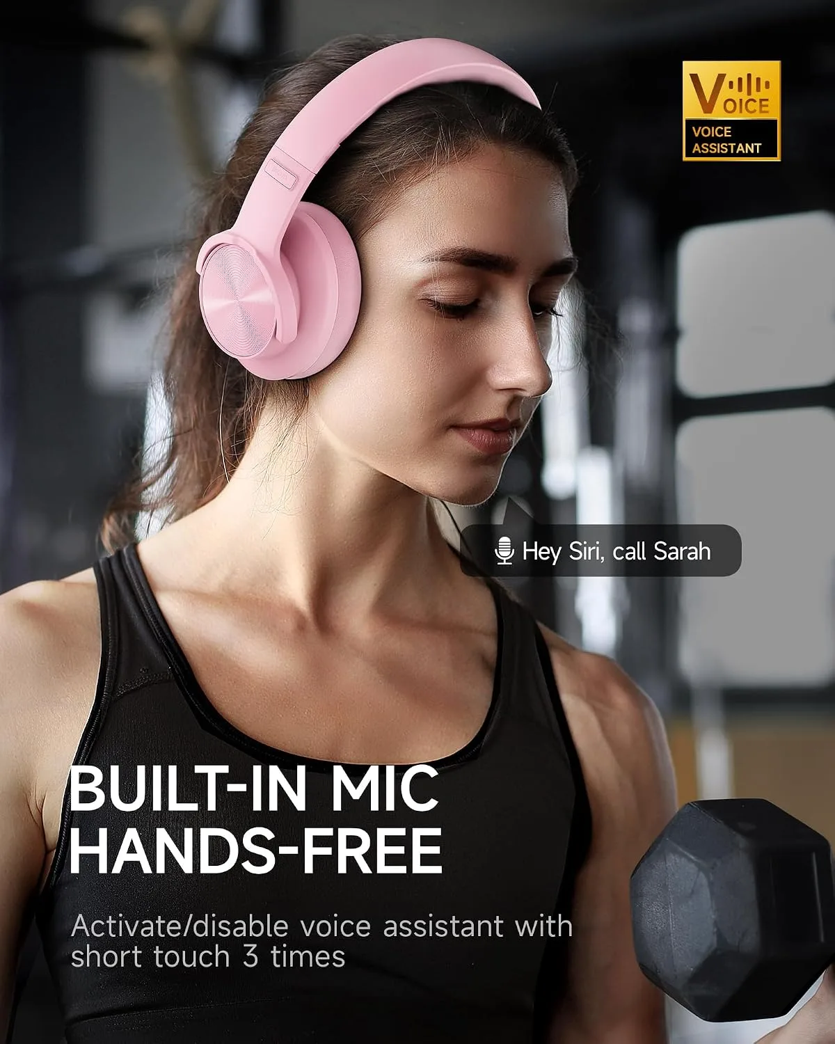 Picun B8 Wireless Bluetooth Headphones, 120H Playtime, 3EQ Modes, Pink