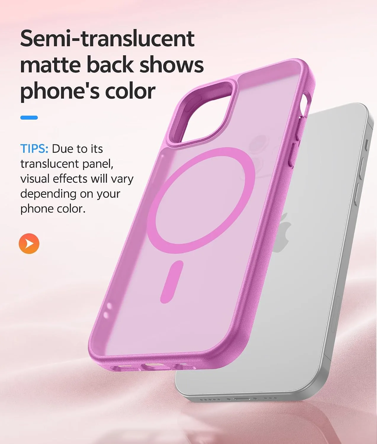 FNTCASE for iPhone 12/12 Pro Case, Fit for Magsafe, Pink
