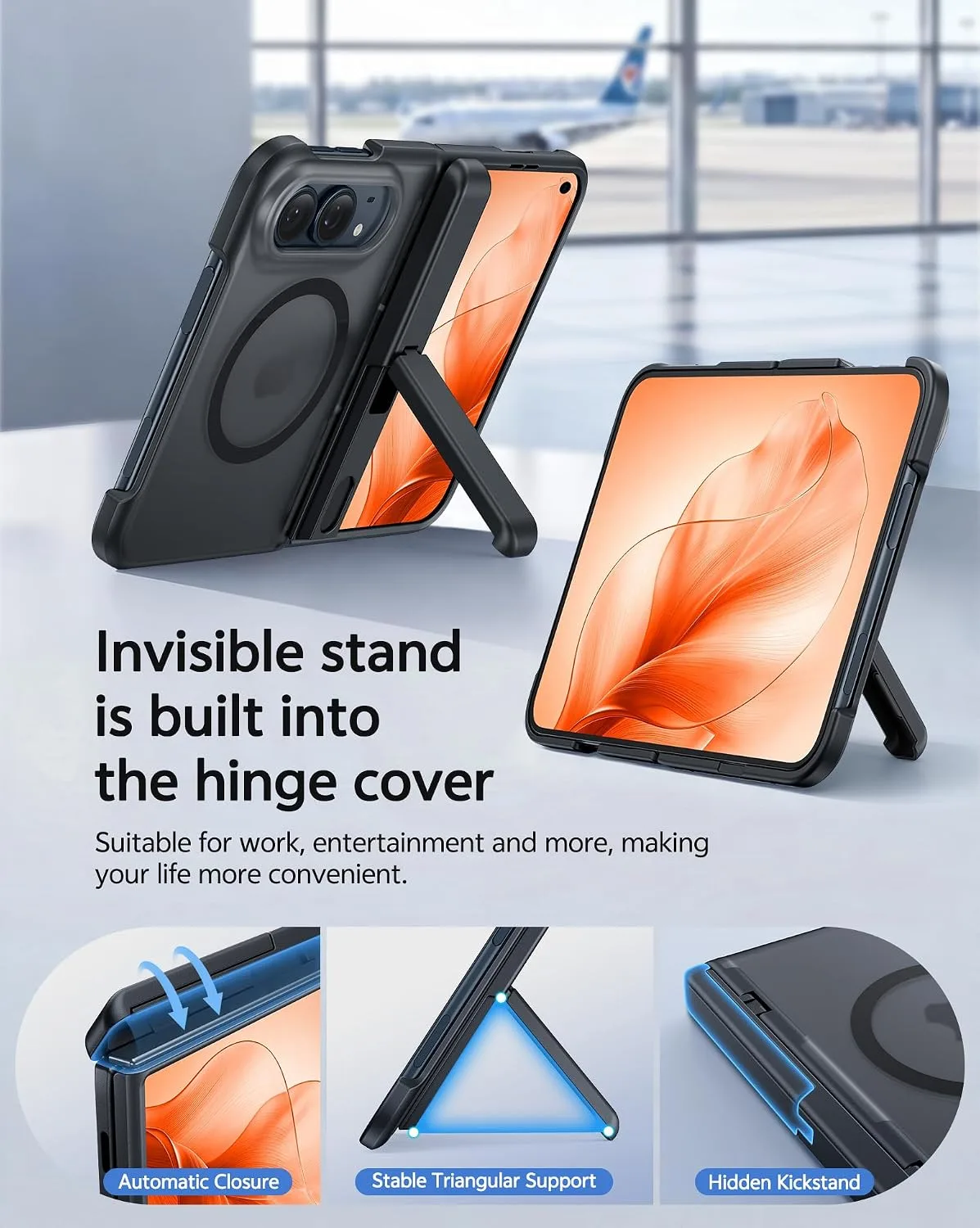 FNTCASE for iPhone Duo Case: Translucent Matte Fit for MagSafe Black