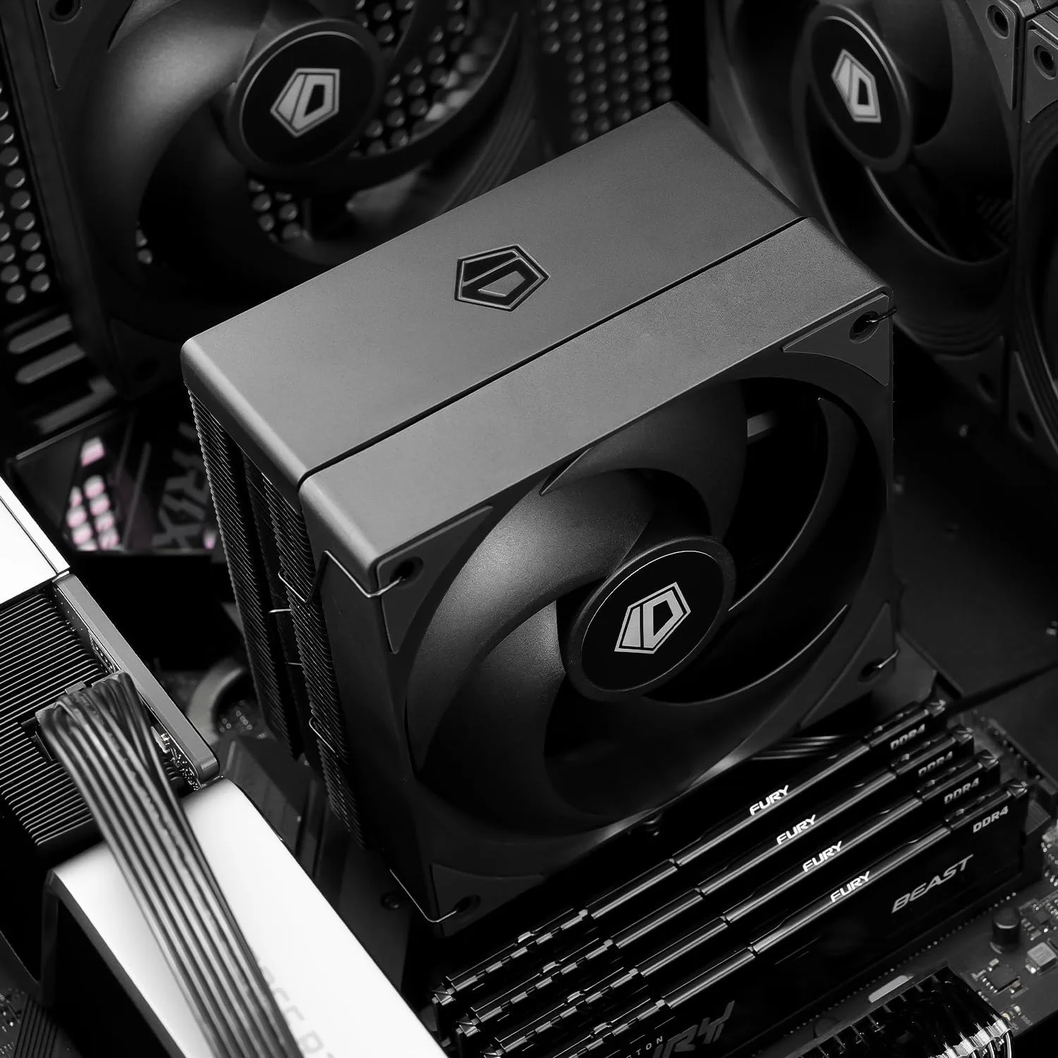 ID-COOLING SE-214-XT V2 Black CPU Air Cooler, Full Memory Clearance, 200W