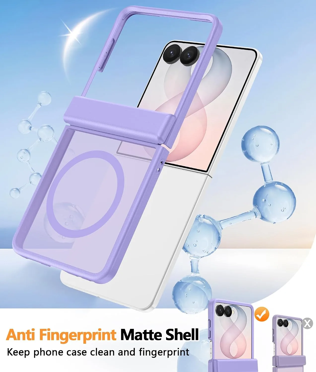 FNTCASE for Samsung Galaxy Z Flip 8 Case, Fit for Magsafe, Hinge Protection