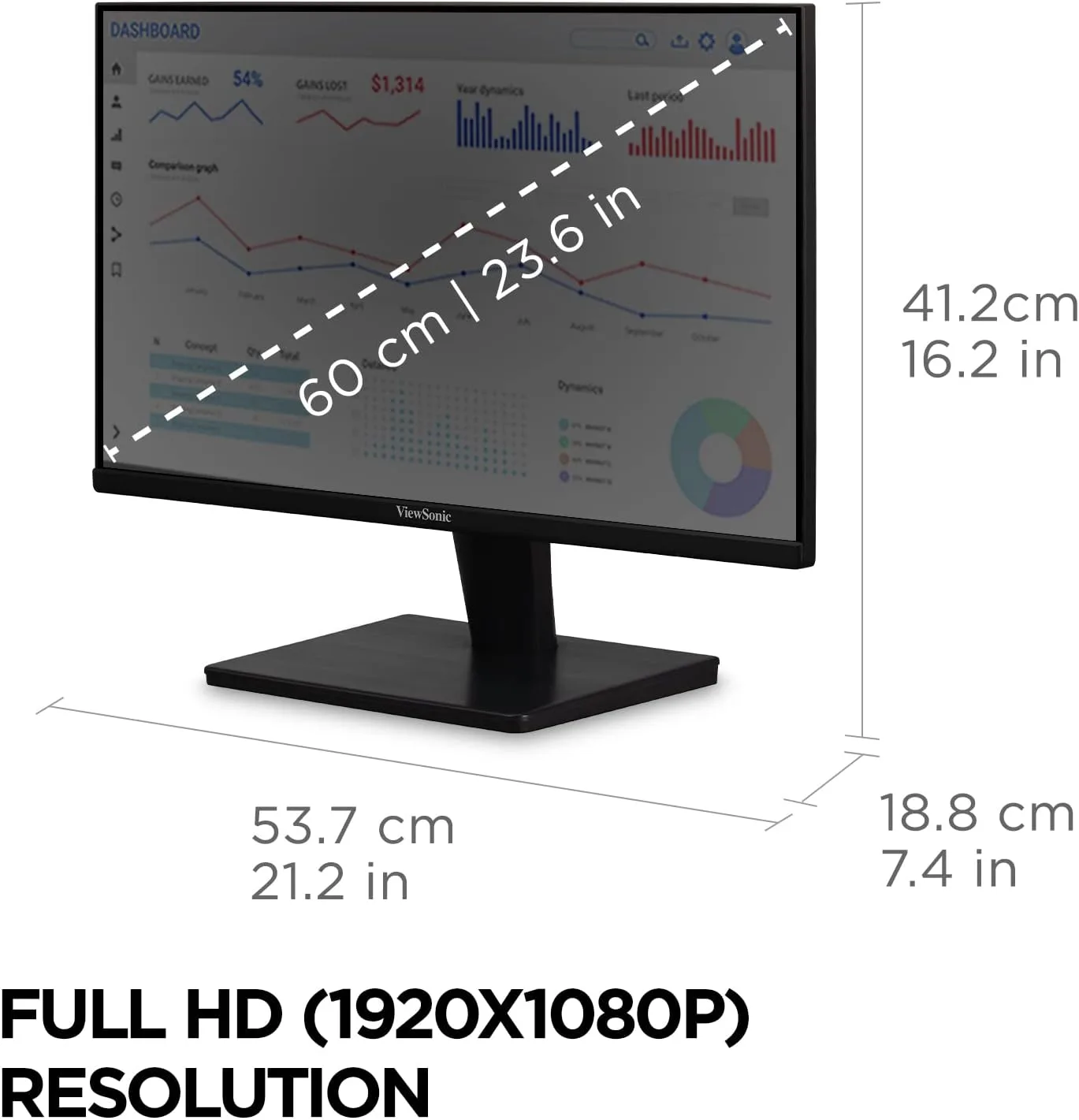 ViewSonic VS2447M 24 Inch 1080p Computer Monitor, 100Hz LED Display