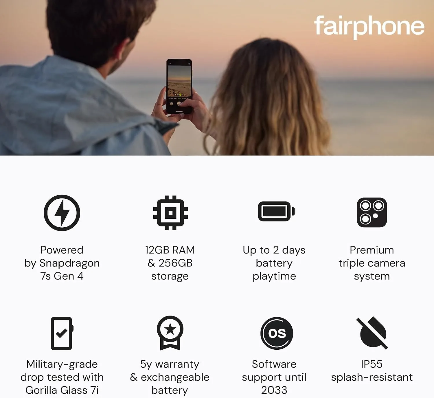 Fairphone Gen.6+ 12GB/256GB Modular Unlocked Android Phone - Horizon Black
