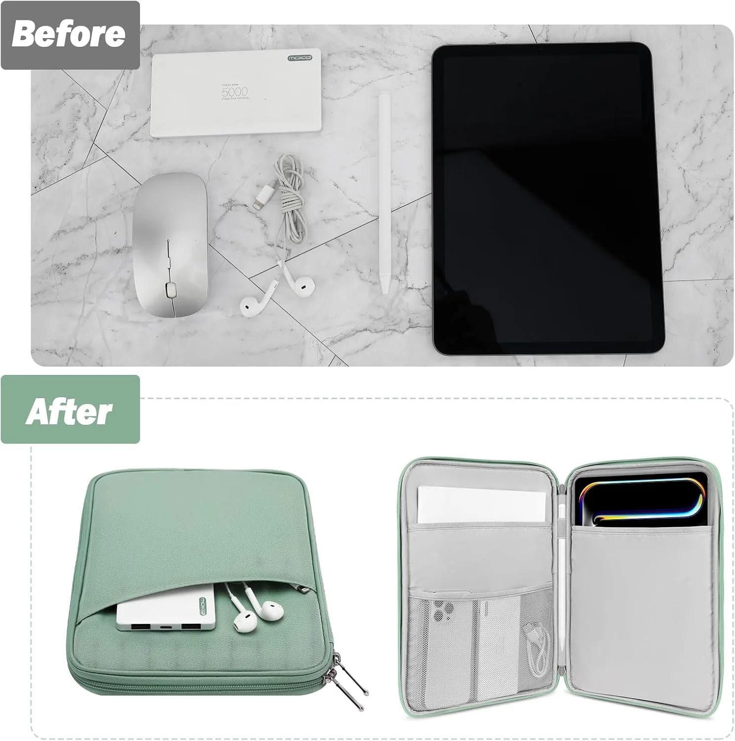 MoKo 9-11 Inch Tablet Sleeve Bag Carrying Case with Accessory Pocket