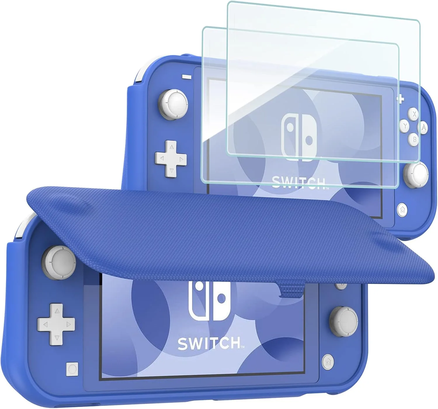 ProCase Flip Cover for Switch Lite with 2 Pack Screen Protectors, Blue