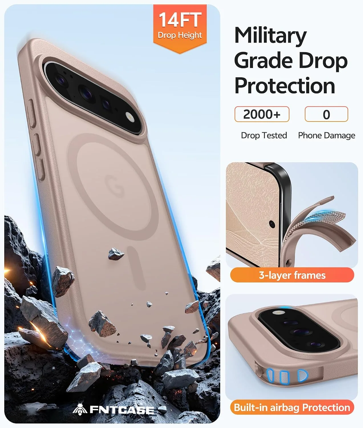FNTCASE for Google Pixel 11 Pro Case/Pixel 11 Case, with Screen Protector