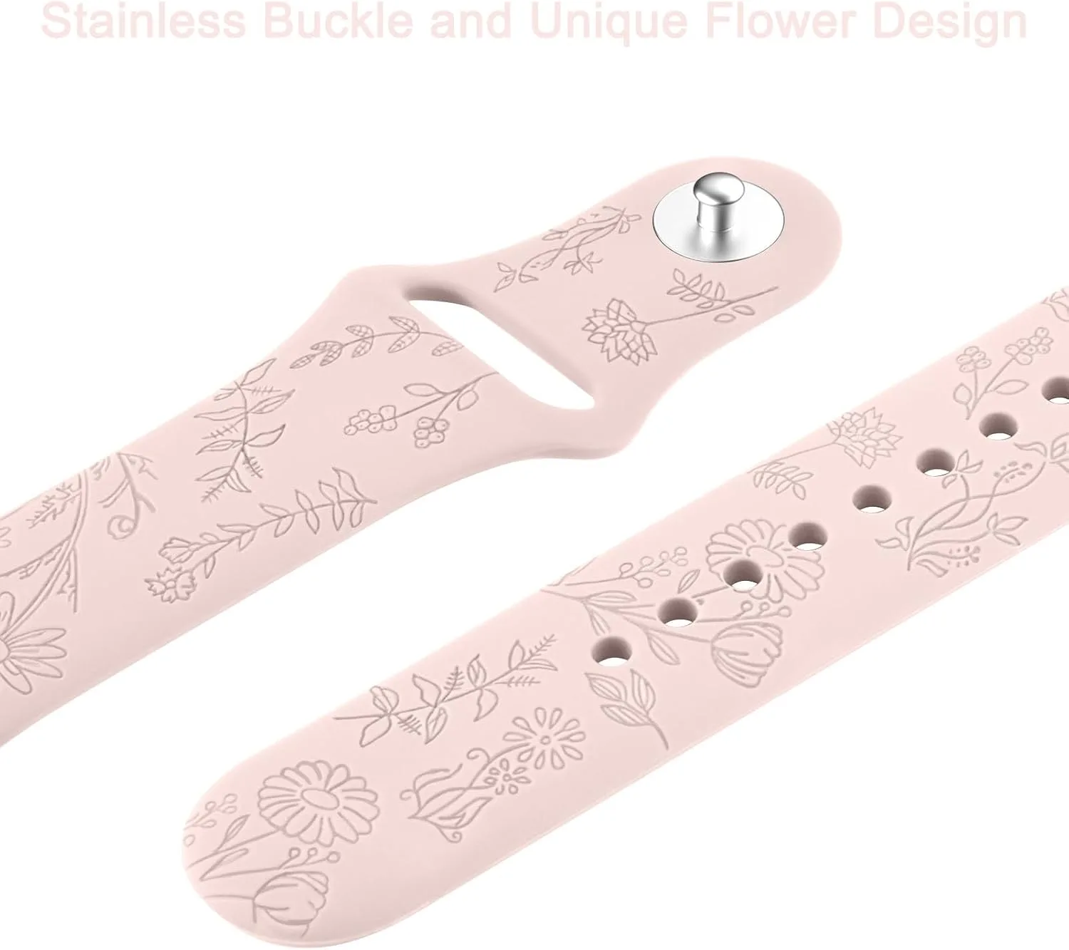 Meliya Veryfit Smart Watch Bands, 22mm Watchbands for IDW13 IDW16 IDW19 IDW26 IDW28 Smartwatch, Floral Engraved Soft Silicone Rubber Sport Replacement Watch Strap for Veryfit