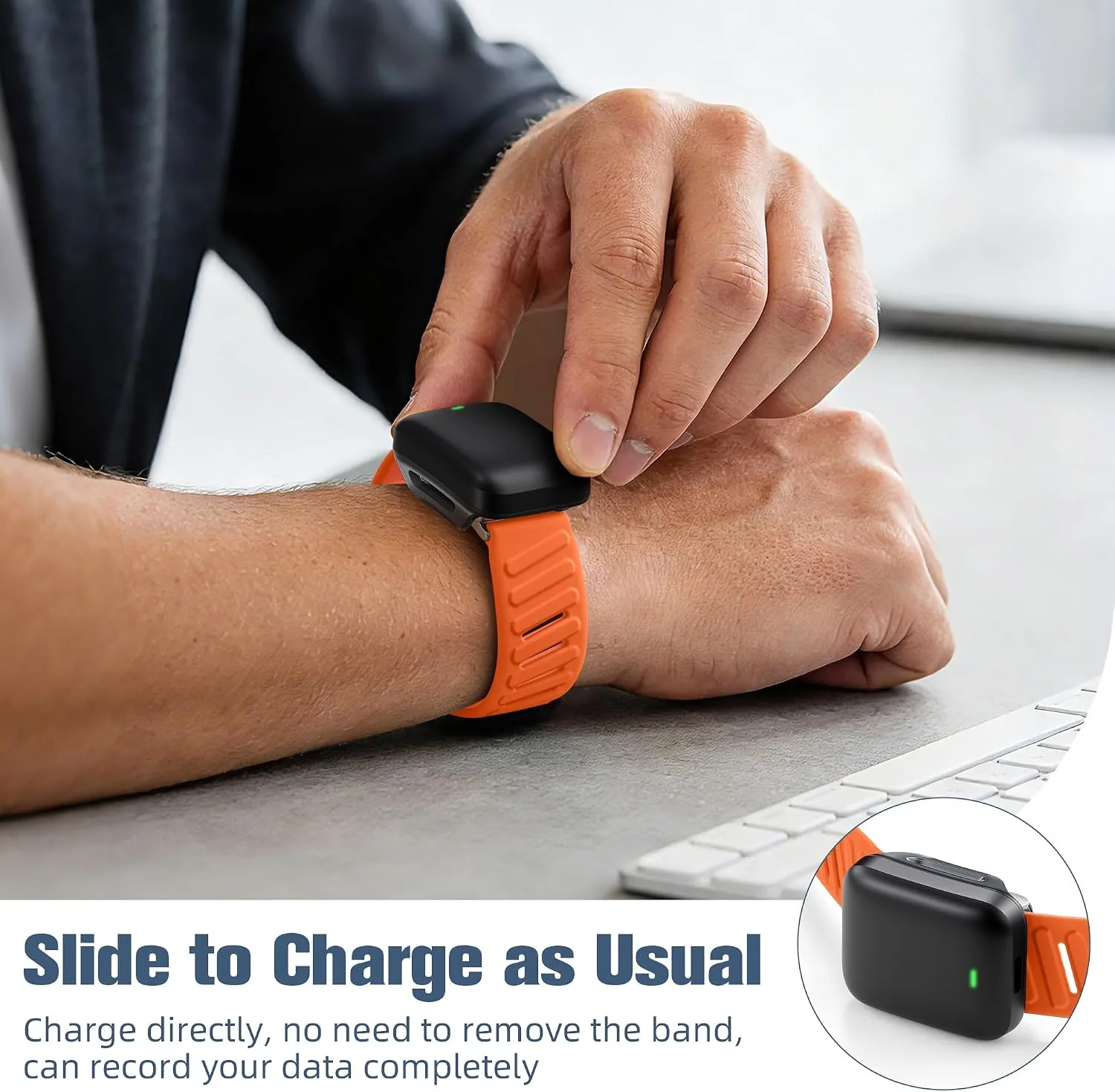 Sport Band Compatible with Whoop 5.0 Bands One, Peak and Life/MG, Breathable Waterproof Silicone Adjustable Replacement Accessories Strap for Whoop Band 5.0 Fitness Activity Tracker, OrangeCoral