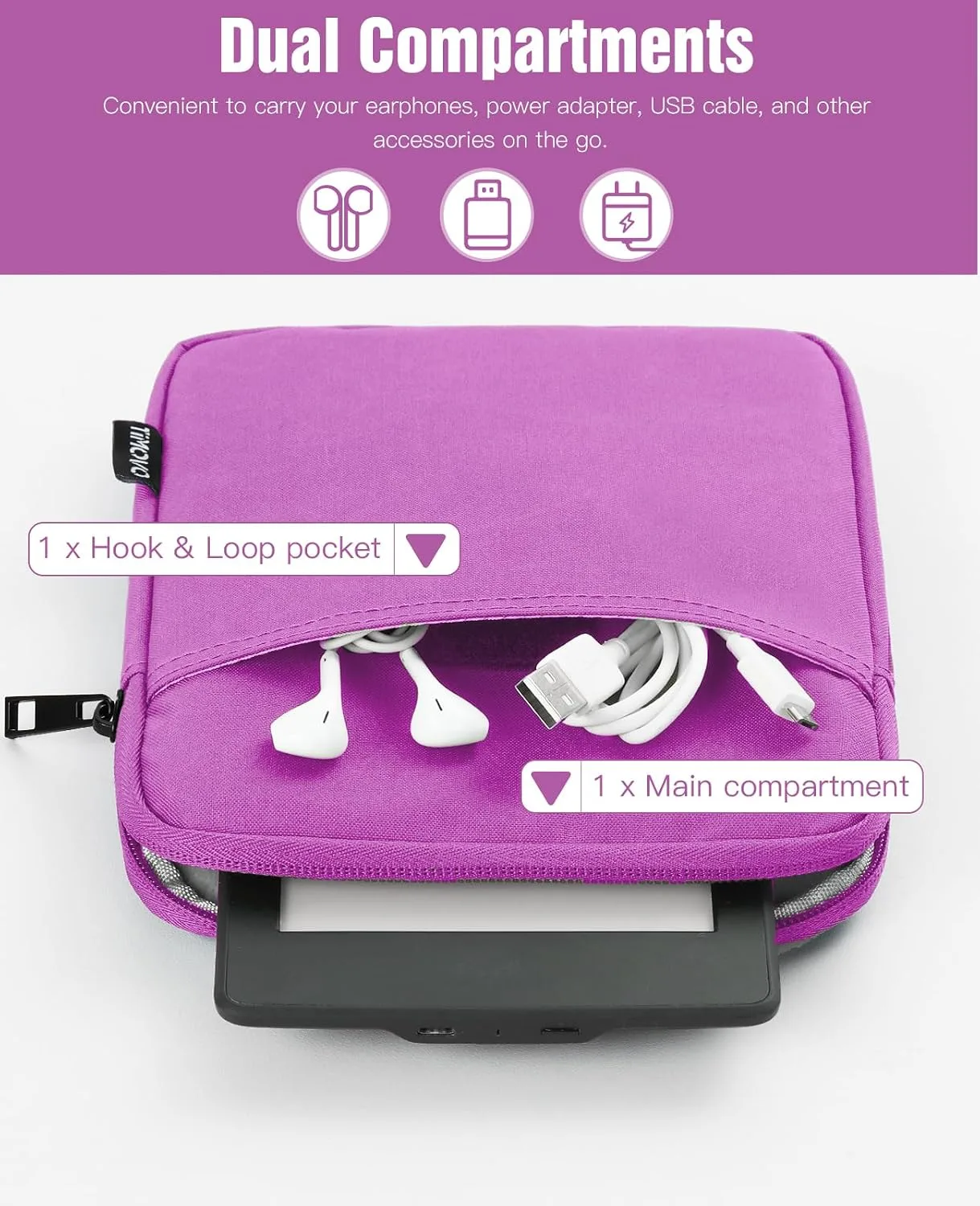 TiMOVO 6-7 Inch Sleeve Case for eReader,Purple