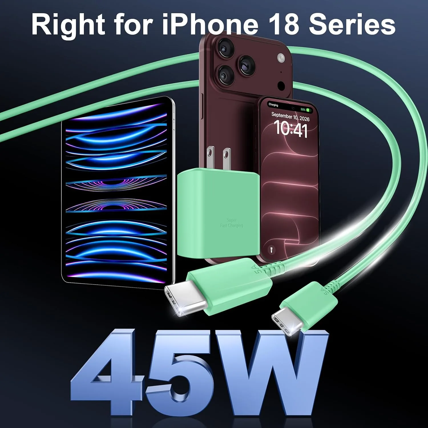Phone 18 17 Pro Max Charger Fast Charging 45W USBC Phone Duo Fast Charger