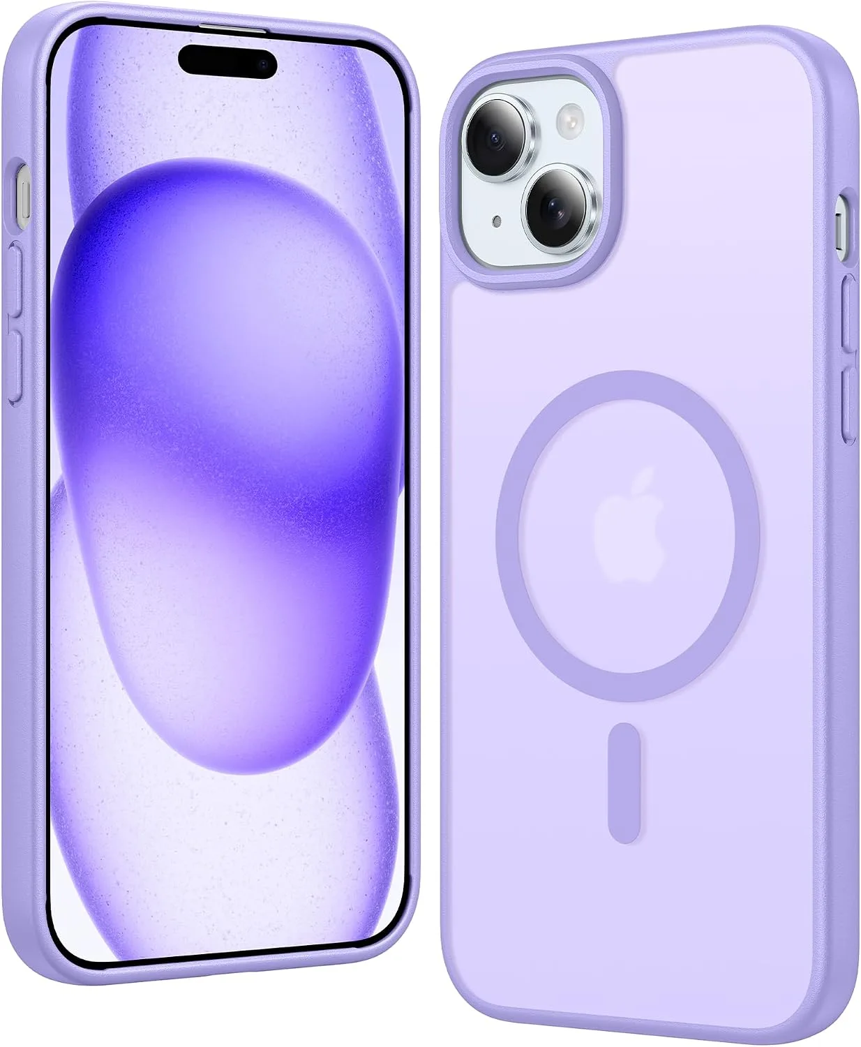 FNTCASE for iPhone 15 Plus Case Matte Magnetic with Screen Protector