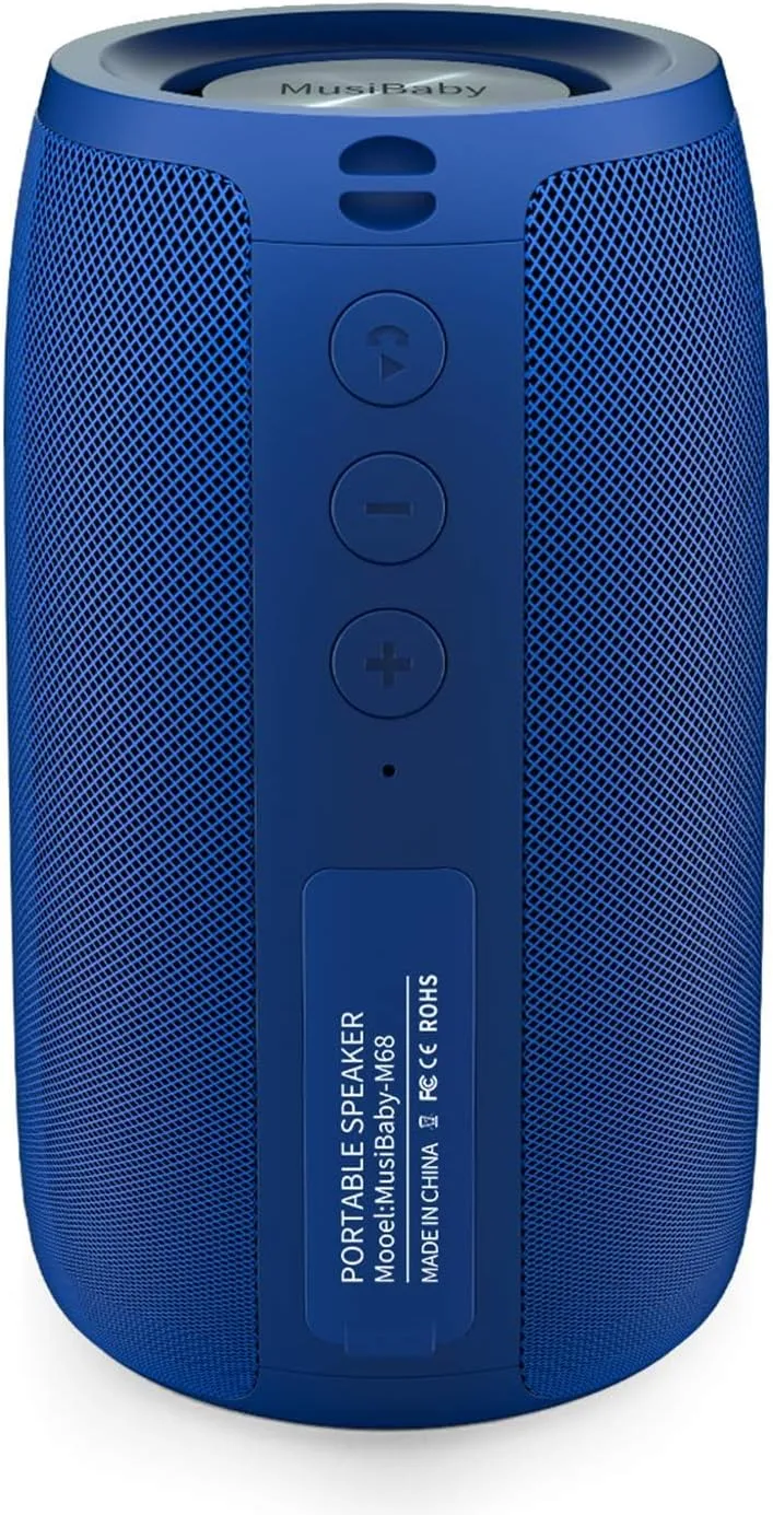 Musibaby M68 Portable Wireless Speaker, 24H Playtime, Blue