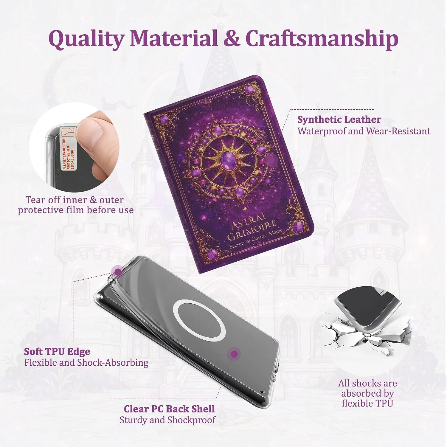Magnetic Book Cover Case for 7'' Kindle Paperwhite & Colorsoft
