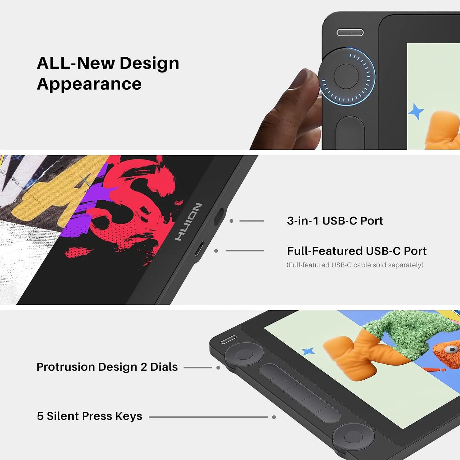 HUION Kamvas 13 (Gen 3) Drawing Tablet with Screen 16K Pressure PenTech 4.0