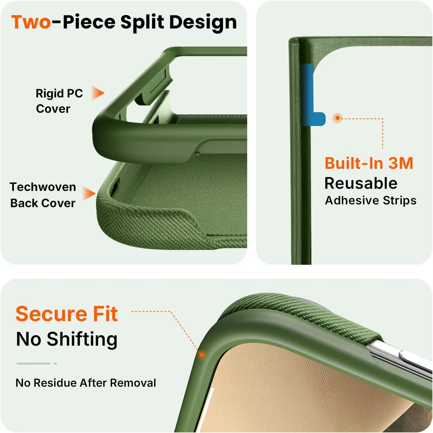 Mkeke for iPhone Duo Case Techwoven Green