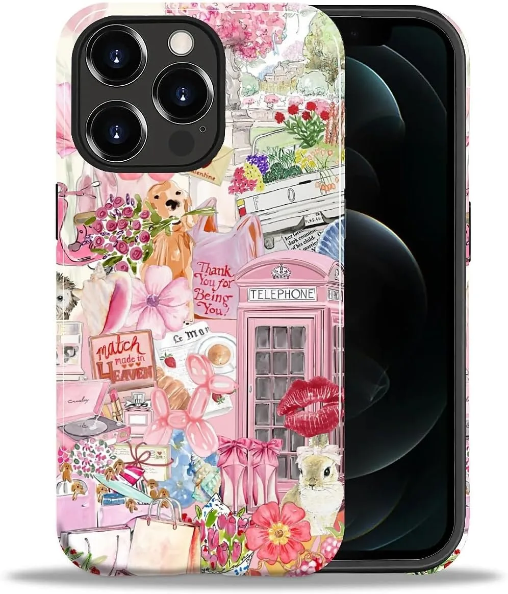 Funda para iPhone 12 Pro Max Daizag doble capa diseño animal rosa