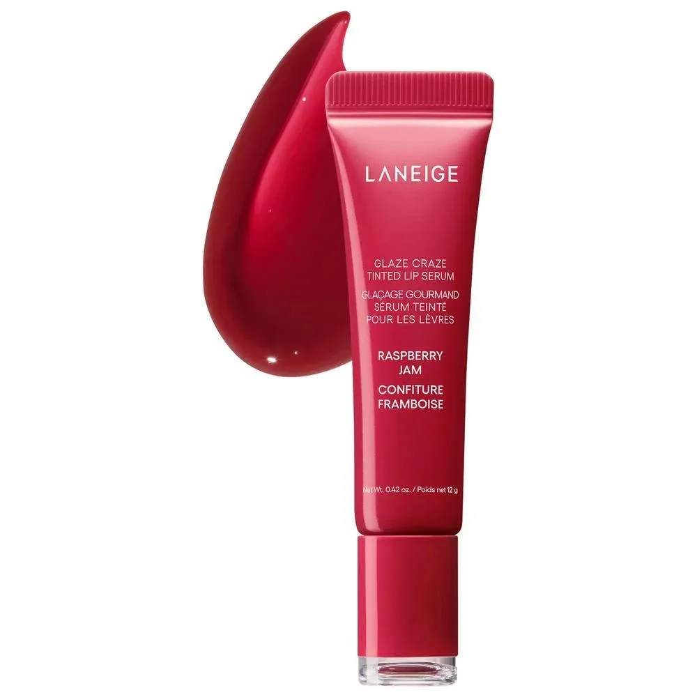 Glaze Craze Sérum Labial con Polipéptidos y Color - Strawberry Sprinkles - Cool Pink - Raspberry Jam - Sheer Red