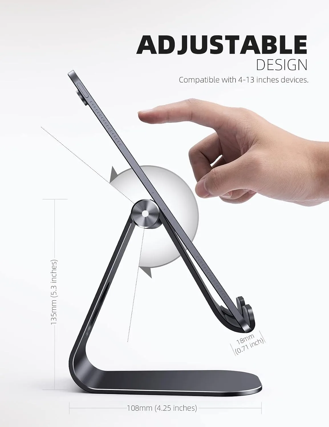 Lamicall iPad Stand Adjustable Tablet Holder, Sturdy Aluminum, Multi-Angle
