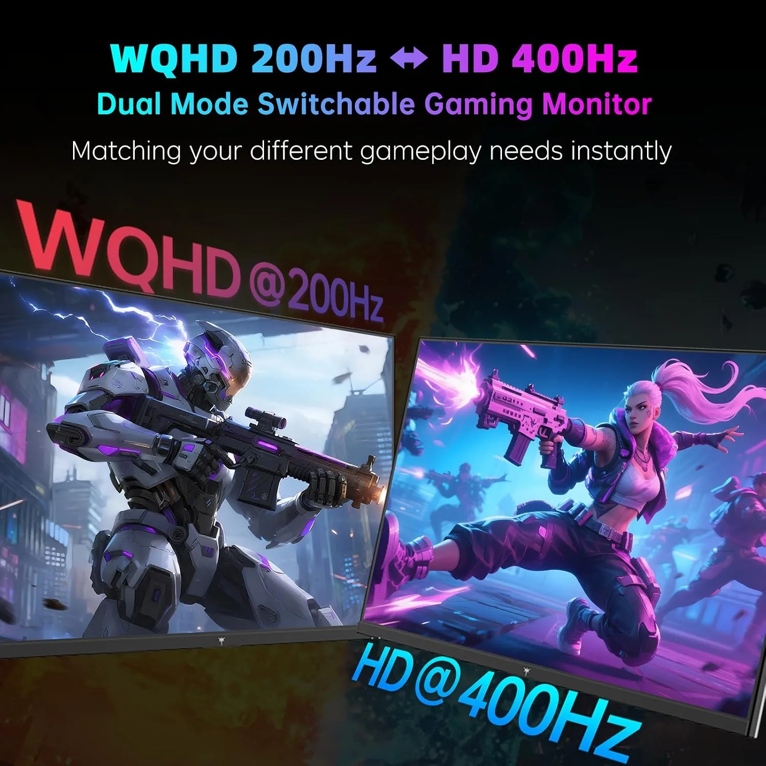 KTC 27 Inch 1440p 200Hz Curved Gaming Monitor, WQHD 200Hz/HD 400Hz, H27S5