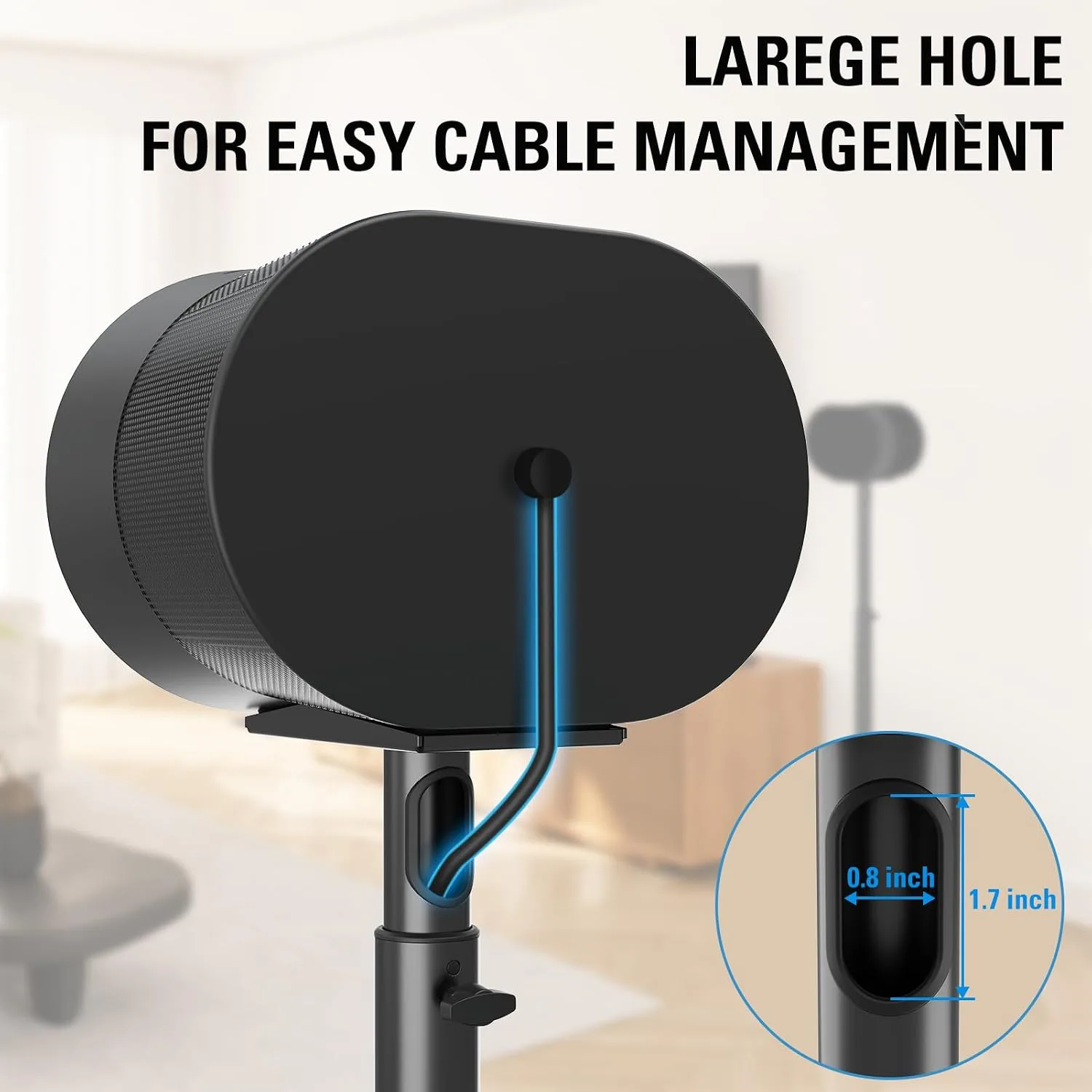 Mounting Dream Speaker Stands for Sonos Era 300, Height Adjustable Up to 42.4'', Set of 2 Surround Sound Speaker Stand with Cable Management for Sonos Era 300 Wireless Speaker,13.2 LBS Loading MD5416
