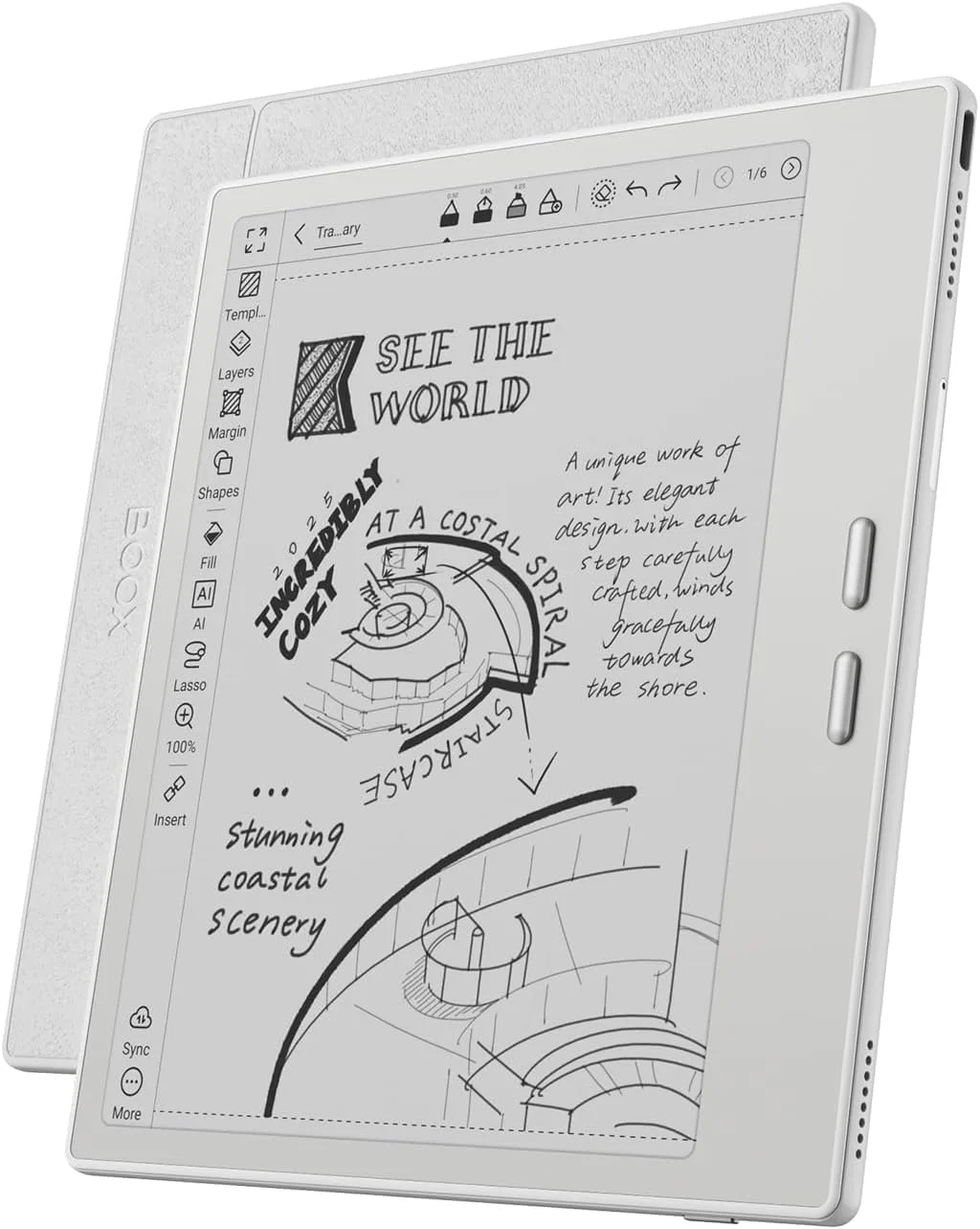 BOOX Tablet Go 7 B/W E Ink Tablet 4G 64G Support Active Stylus InkSense (White)