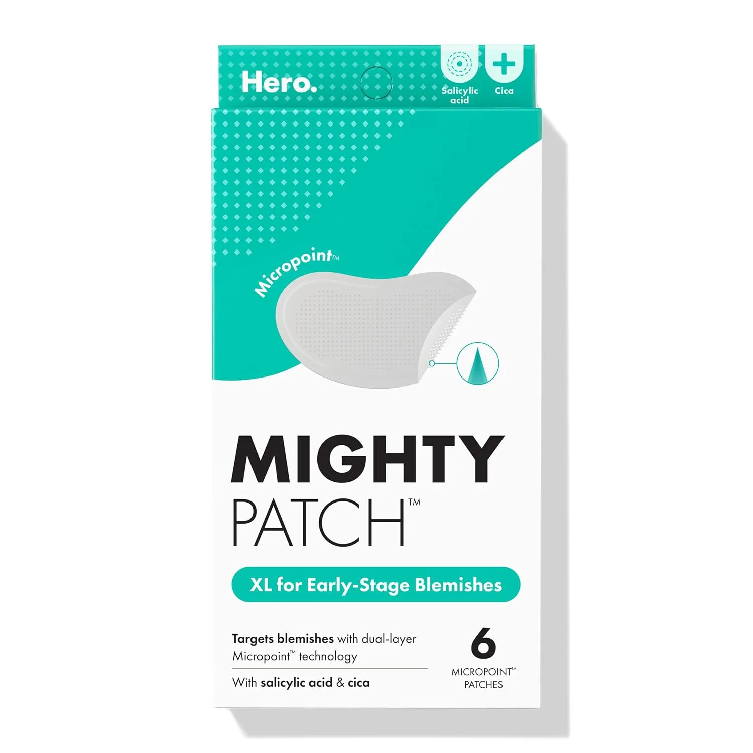 Mighty Patch Hero Cosmetics Micropoint XL Acne Pimple Patches, 6 Ct