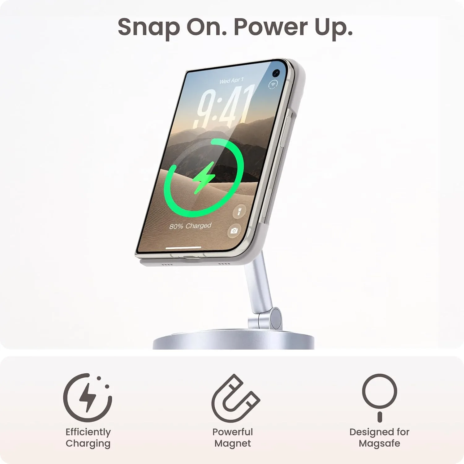 ORNARTO for iPhone Duo Case,Magnetic Slim Liquid Silicone,Stone Gray
