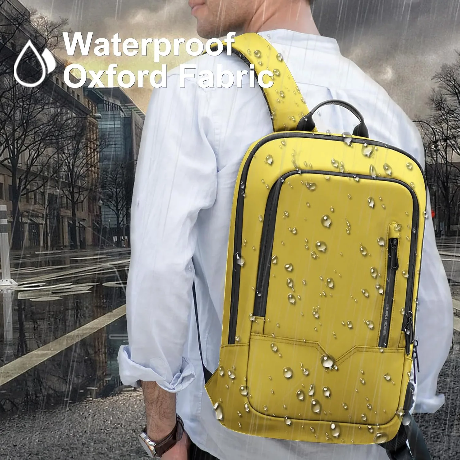 hk Backpack for Men, Business Slim Computer Bag for 15.6 Inch Laptop