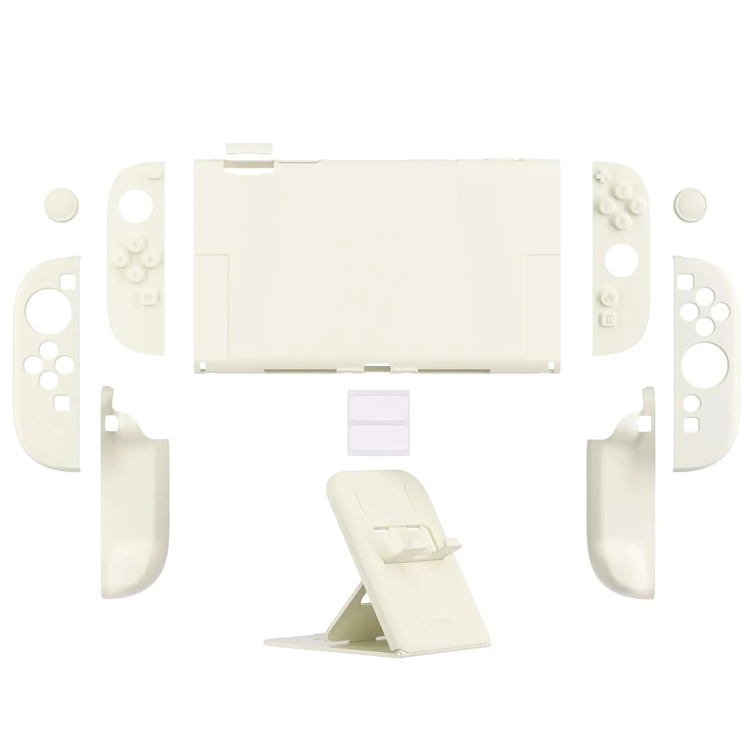 PlayVital Hard Case for Nintendo Switch 2 with Extra Stand & Thumb Grip Caps | Split Design, Dockable Protective Full-Body Shell Cover for Nintendo Switch 2 | Solid Color Series, Antique Yellow