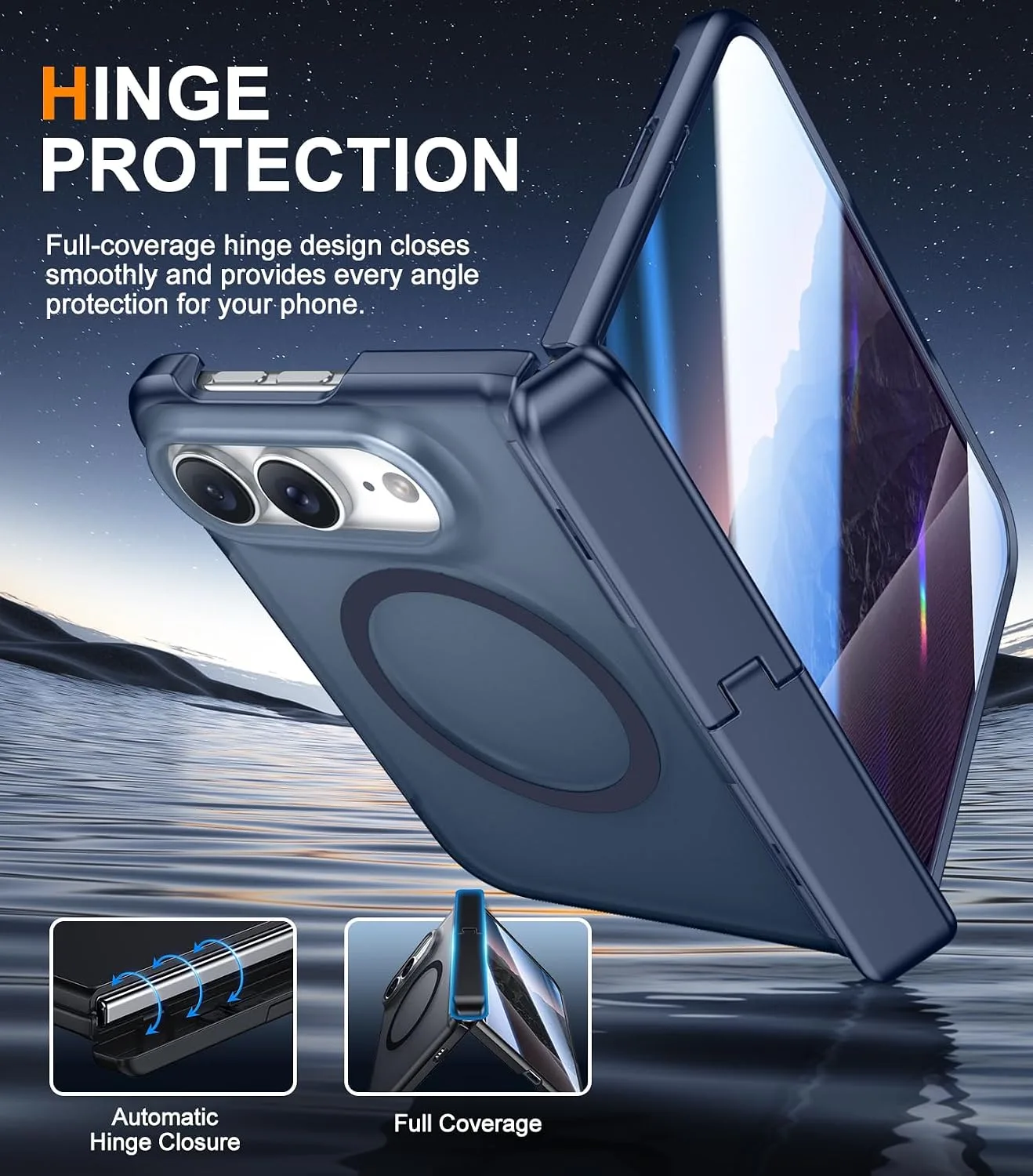 SPIDERCASE Magnetic for iPhone Duo Case, with Stand, Blue