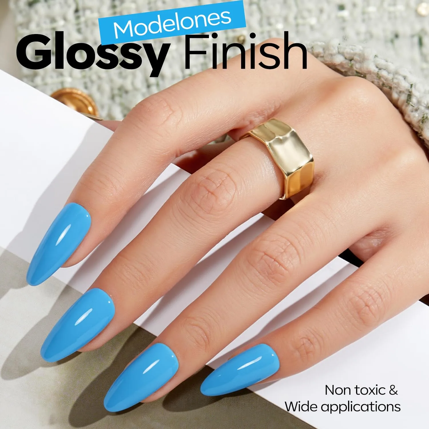 modelones Sky Blue Gel Nail Polish Powder Blue Gel Polish