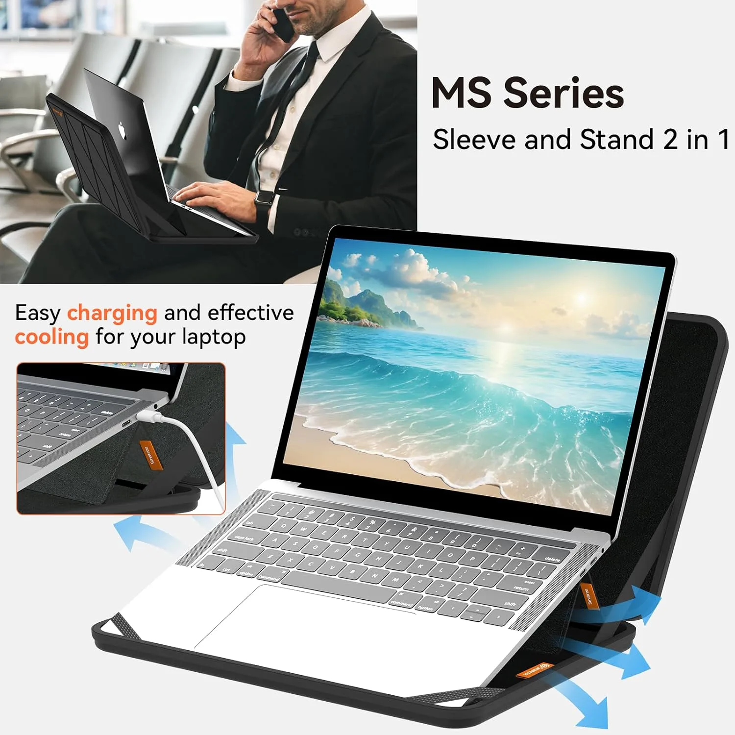 Smatree MS89 Hard Sleeve with Stand for 16 inch LG gram Pro 2 in 1 16T90SP