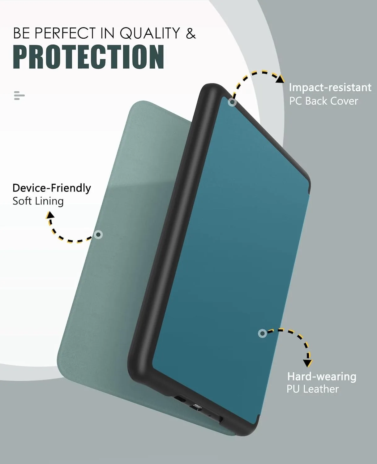 MoKo Case for 7" Kindle Paperwhite 12th Gen&Colorsoft 2024, Turquoise
