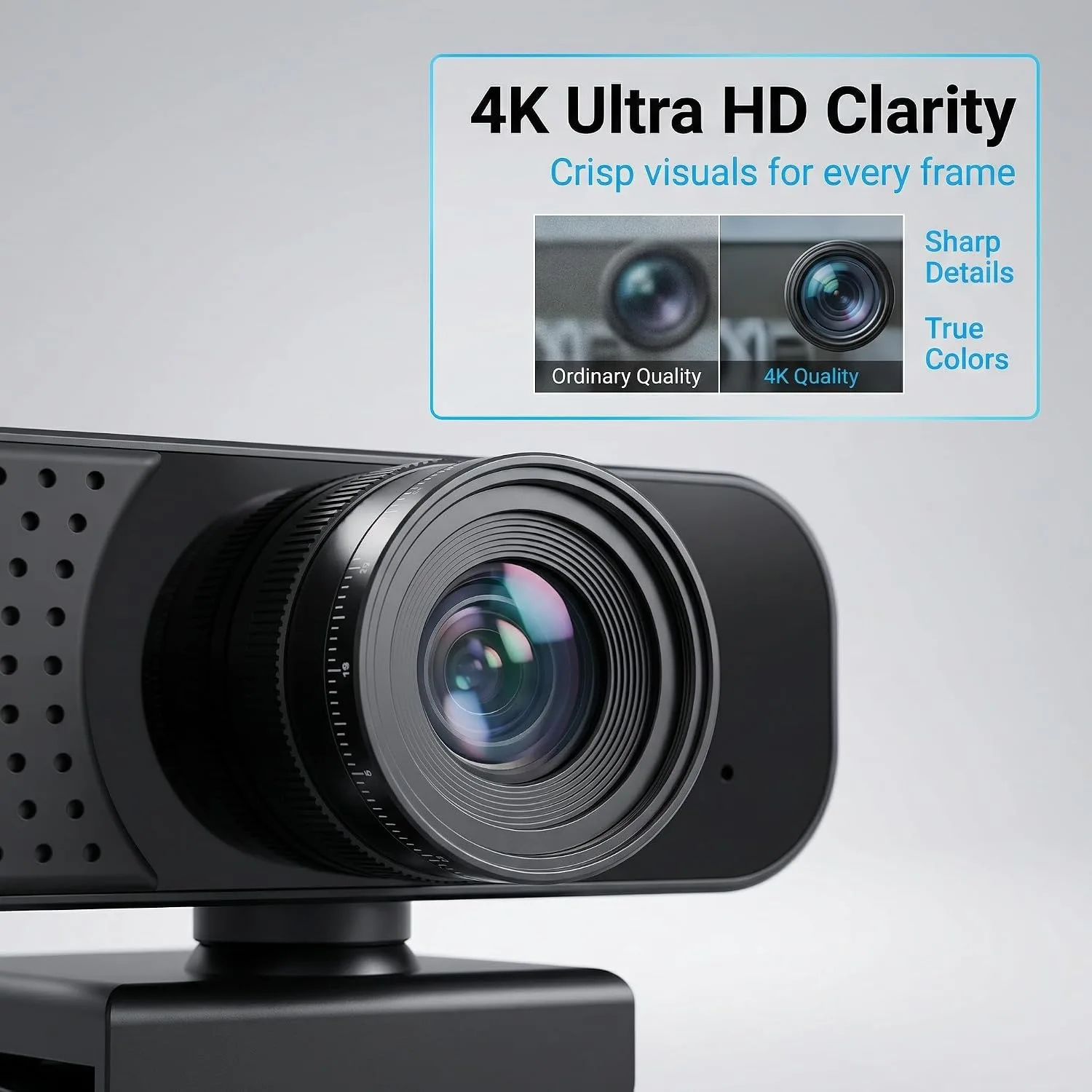 Gohero 4K Webcam with Dual PDAF Autofocus & Auto Light Correction