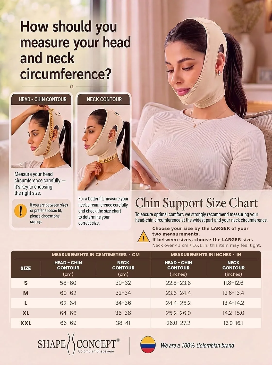 Shape Concept 301 Double Chin Strap for Women Neck & Chin Compression Band