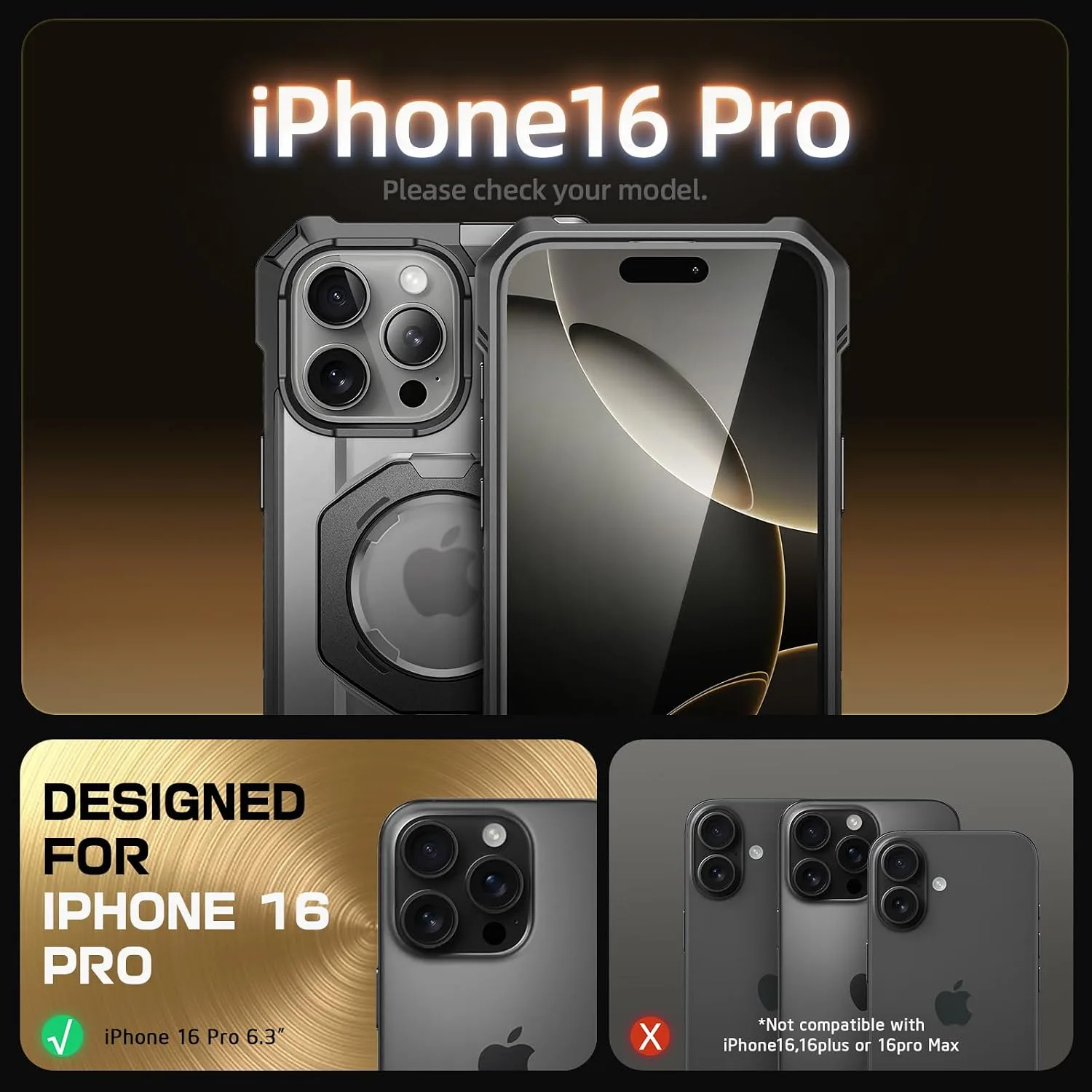 SUPCASE for iPhone 16 Pro Case with Camera Control Capture Button, Gray