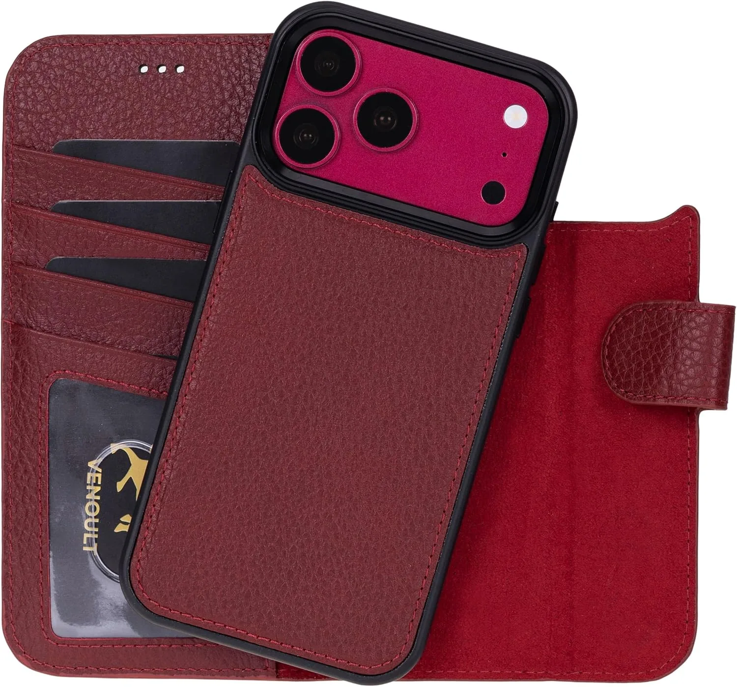 VENOULT Leather Wallet Case for iPhone 18 Pro MAX, Compatible with MagSafe