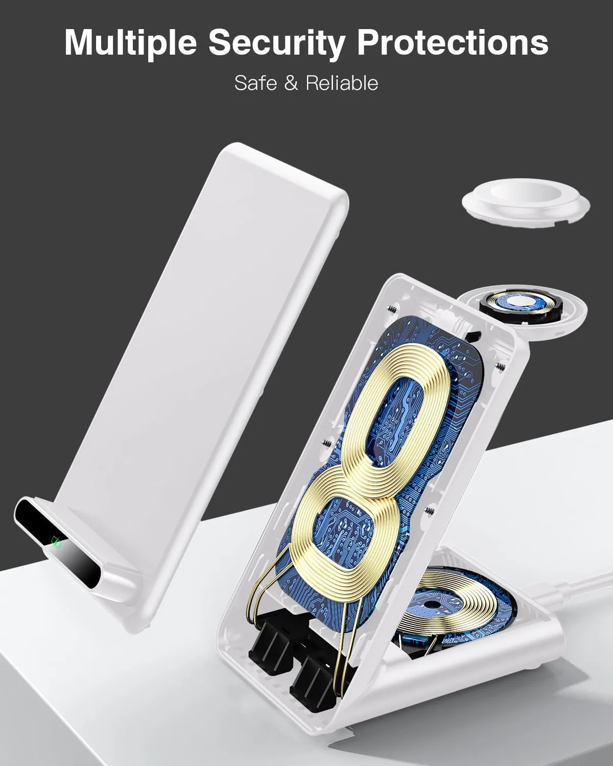 Wireless Charging Station,3 in 1 Charging Stand for Apple Multiple Devices