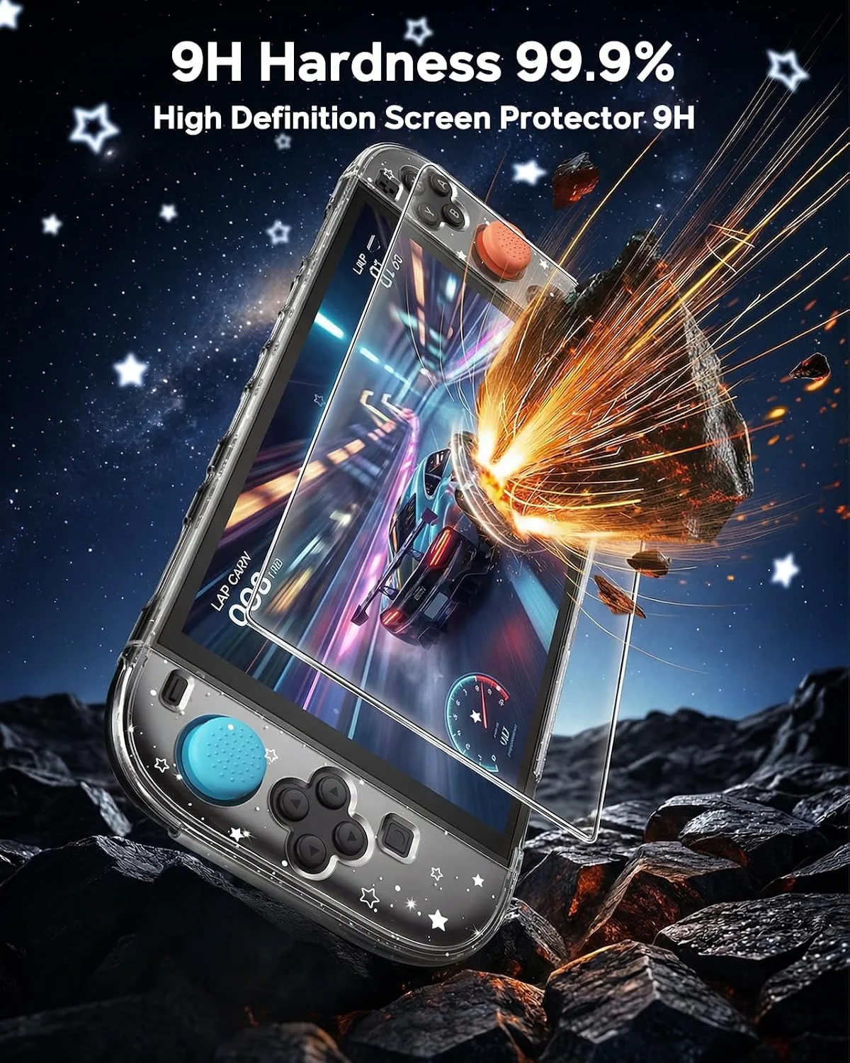 FYOUNG Dockable Case for Nintendo Switch 2,Star Protective Cover Shell