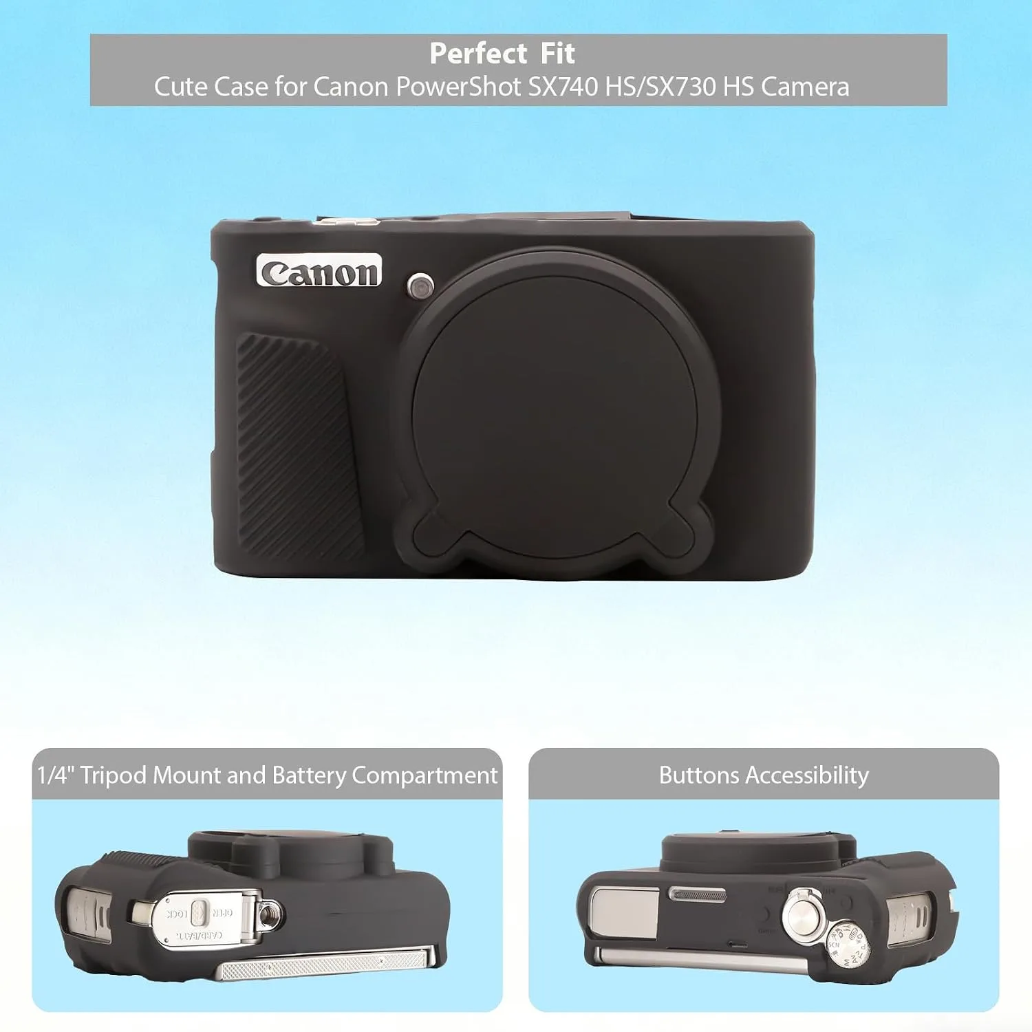 Case for Canon PowerShot SX740 HS, SX730 HS Camera - Black