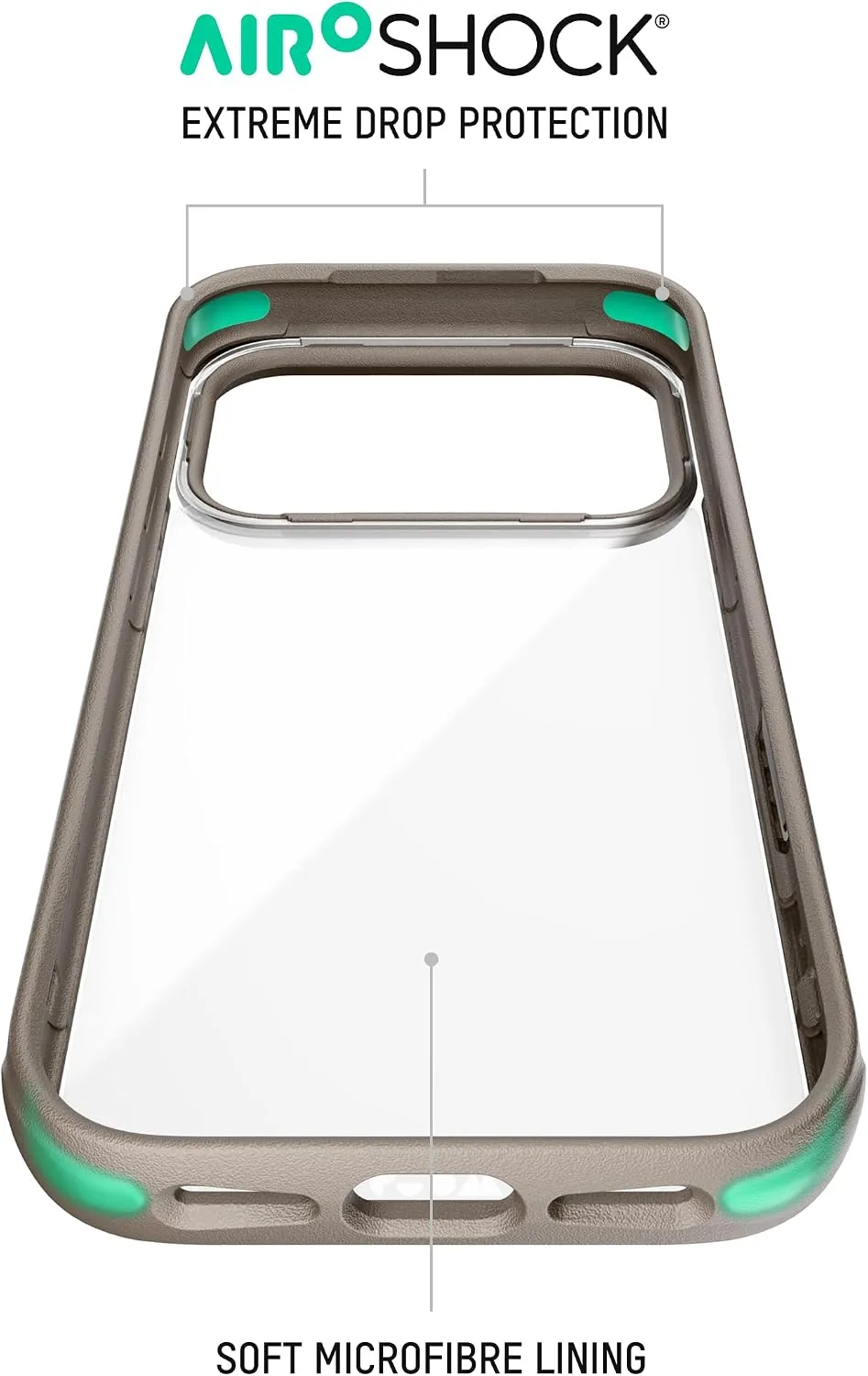 Mous for iPhone 18 Pro Clear Case, Clarity, Scratch Resistant, Sand
