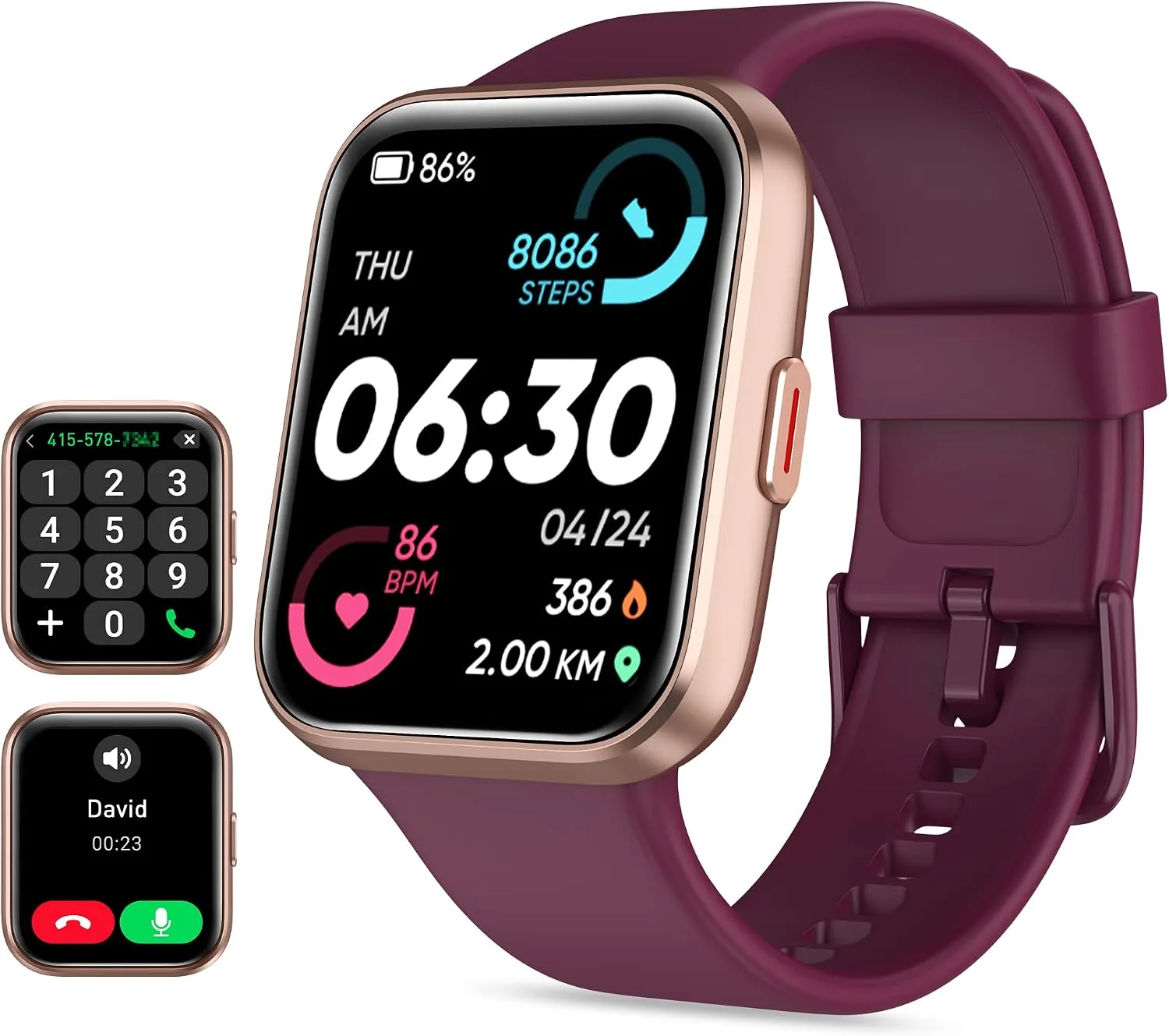 Tensky Smart Watch for Men Women(Call Receive/Dial), Alexa Built-in, 1.7" Touch Screen Fitness Tracker with Heart Rate Sleep Tracking, 60 Sports Modes, 5ATM Waterproof Smartwatch for Android iPhone