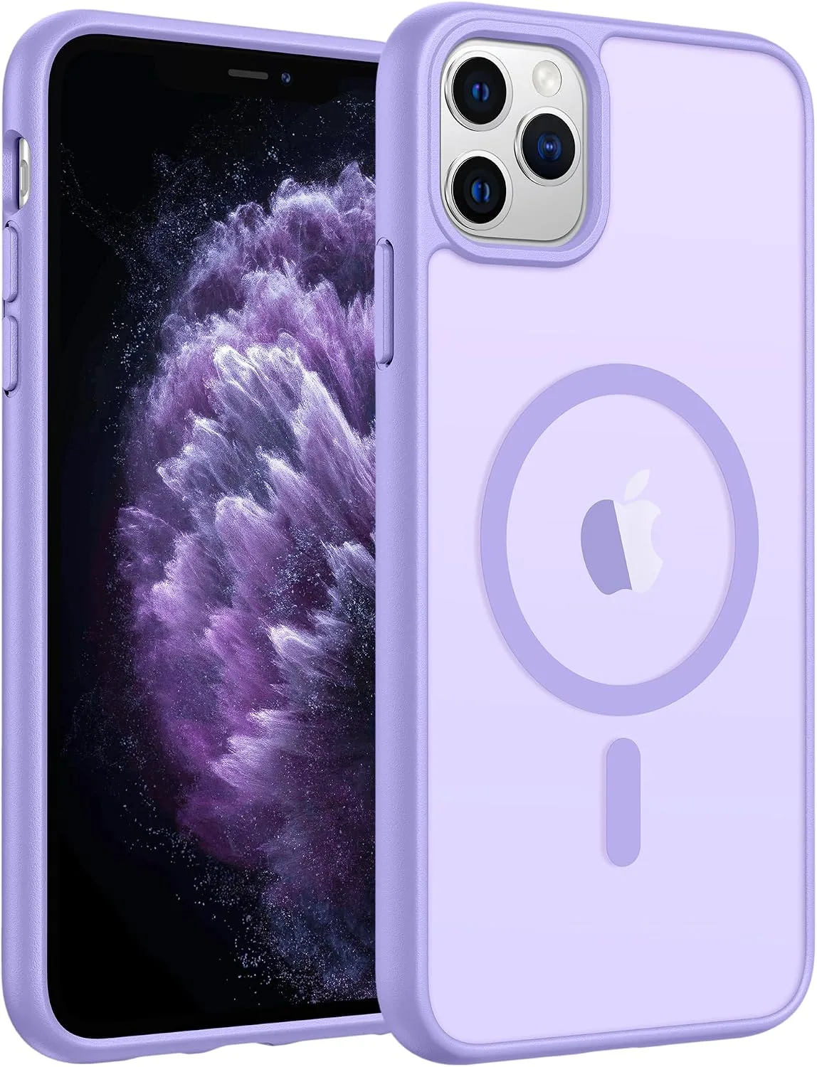 Carcasa Fntcase para iPhone 11 Pro compatible con Magsafe trasera mate translúcida