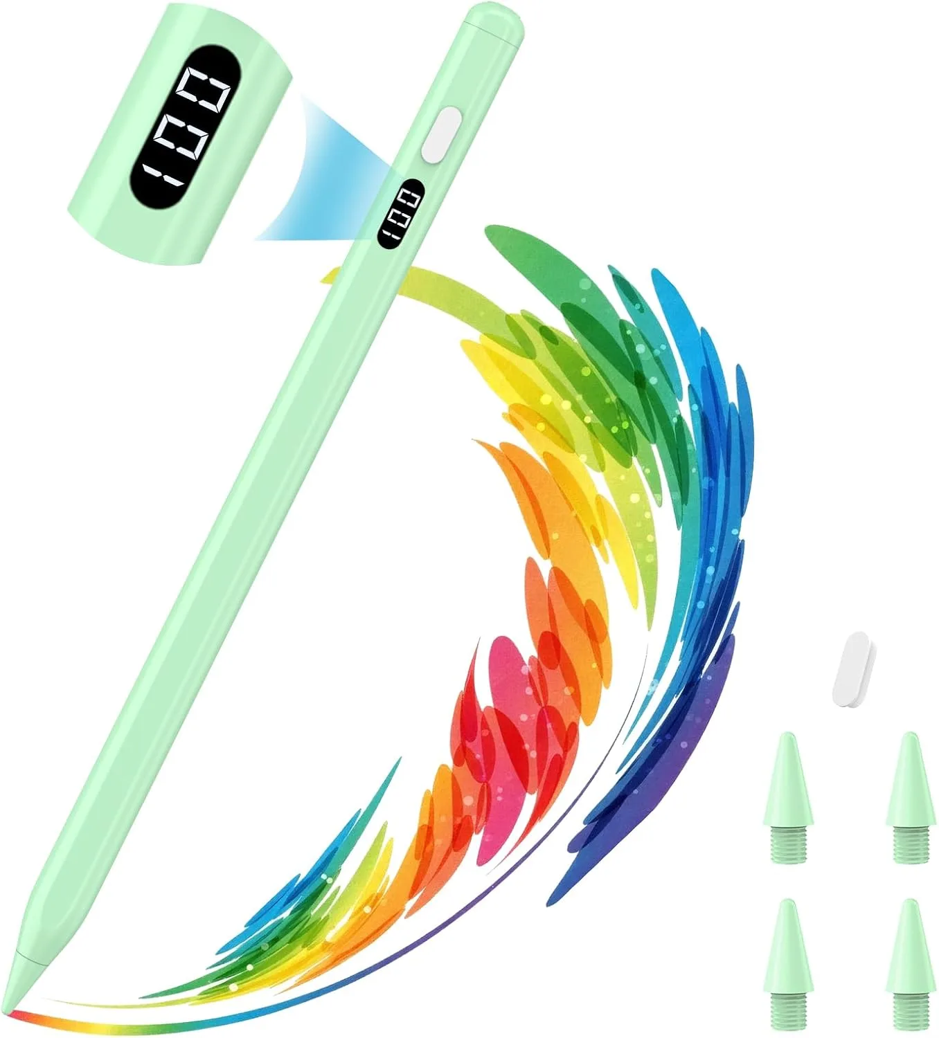 MoKo Stylus Pen for iPad 2018-2026, USB-C Charge Pencil with LED Display