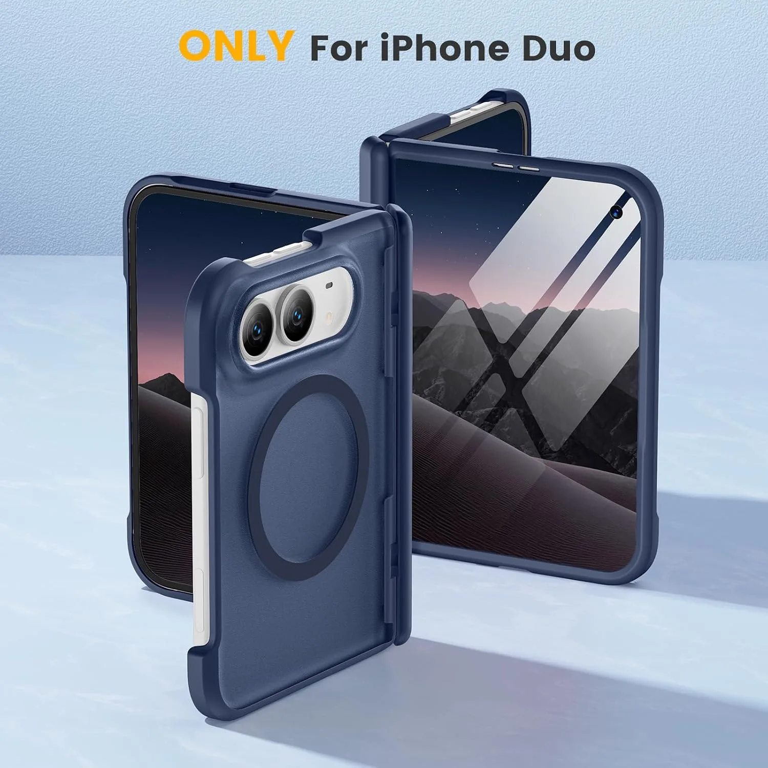 Magnetic for iPhone Duo Case with Hinge Protection, Fit for MagSafe Blue