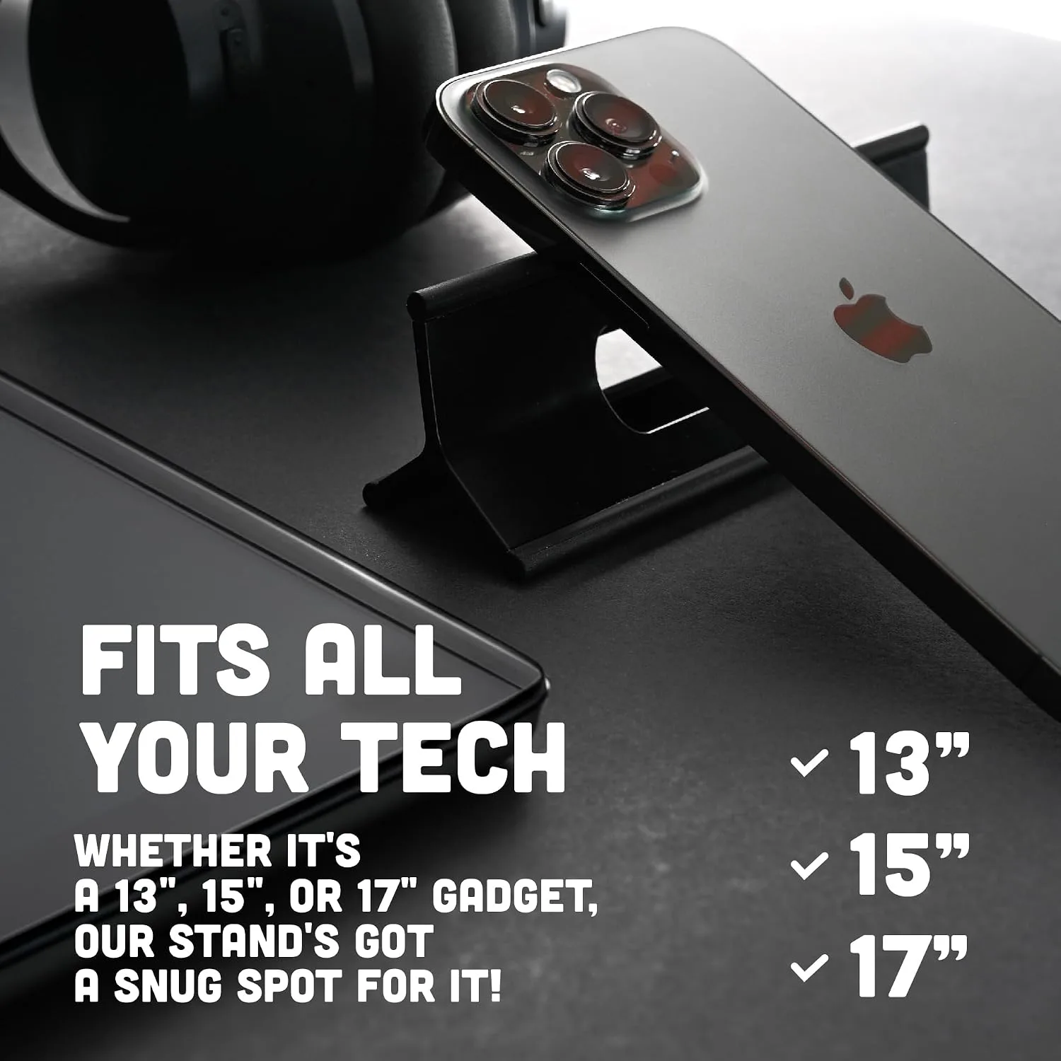 Steepy Portable Laptop Stand for Desk Adjustable Height, 13-17 Inch Devices