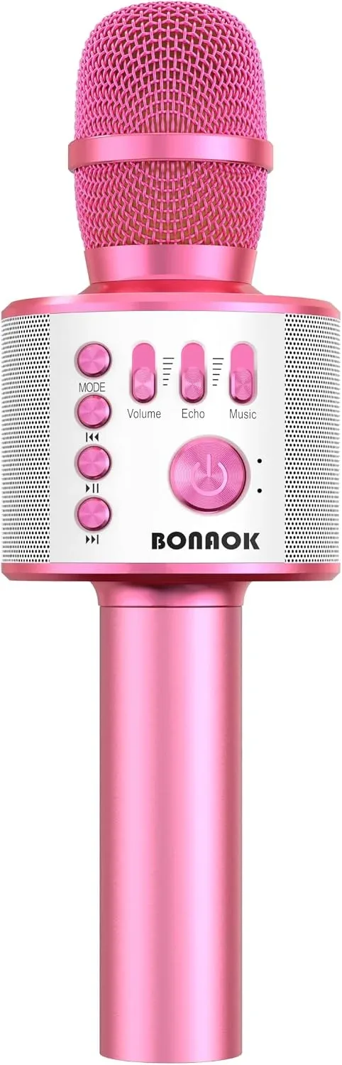 Micrófono Karaoke Bluetooth Bonaok Portátil para Adultos y Niños